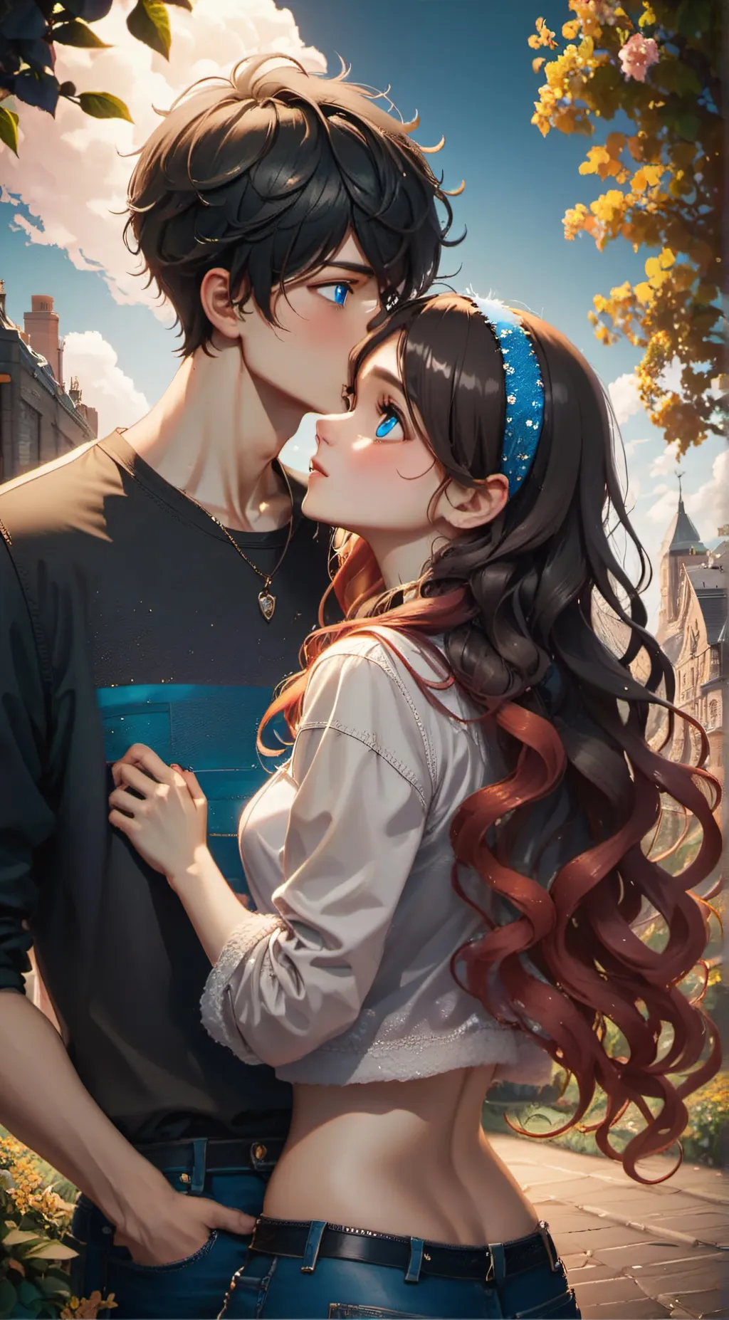 ai character: Frayah and jake  background