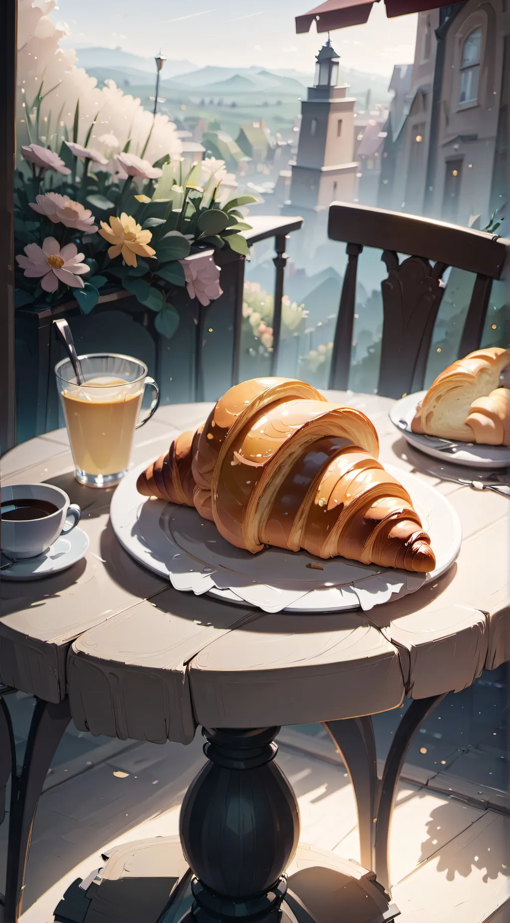 ai character: Sentient croissant background
