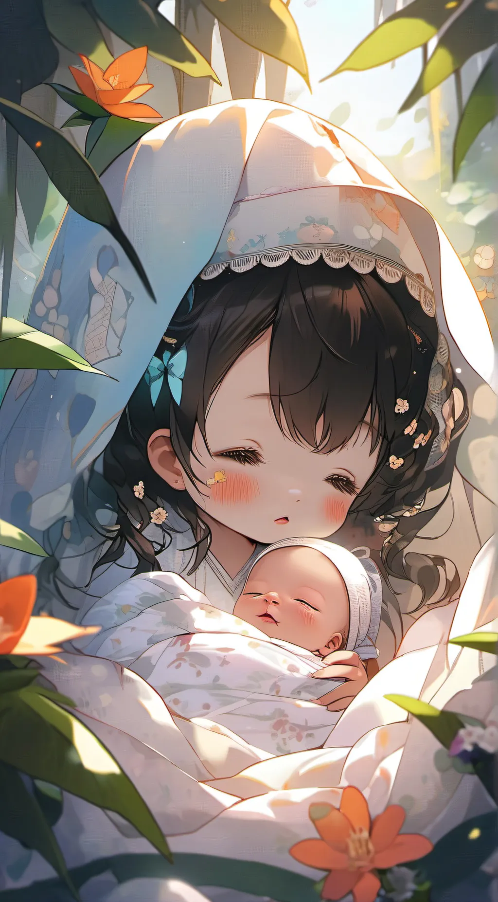 ai character: cute baby girl background