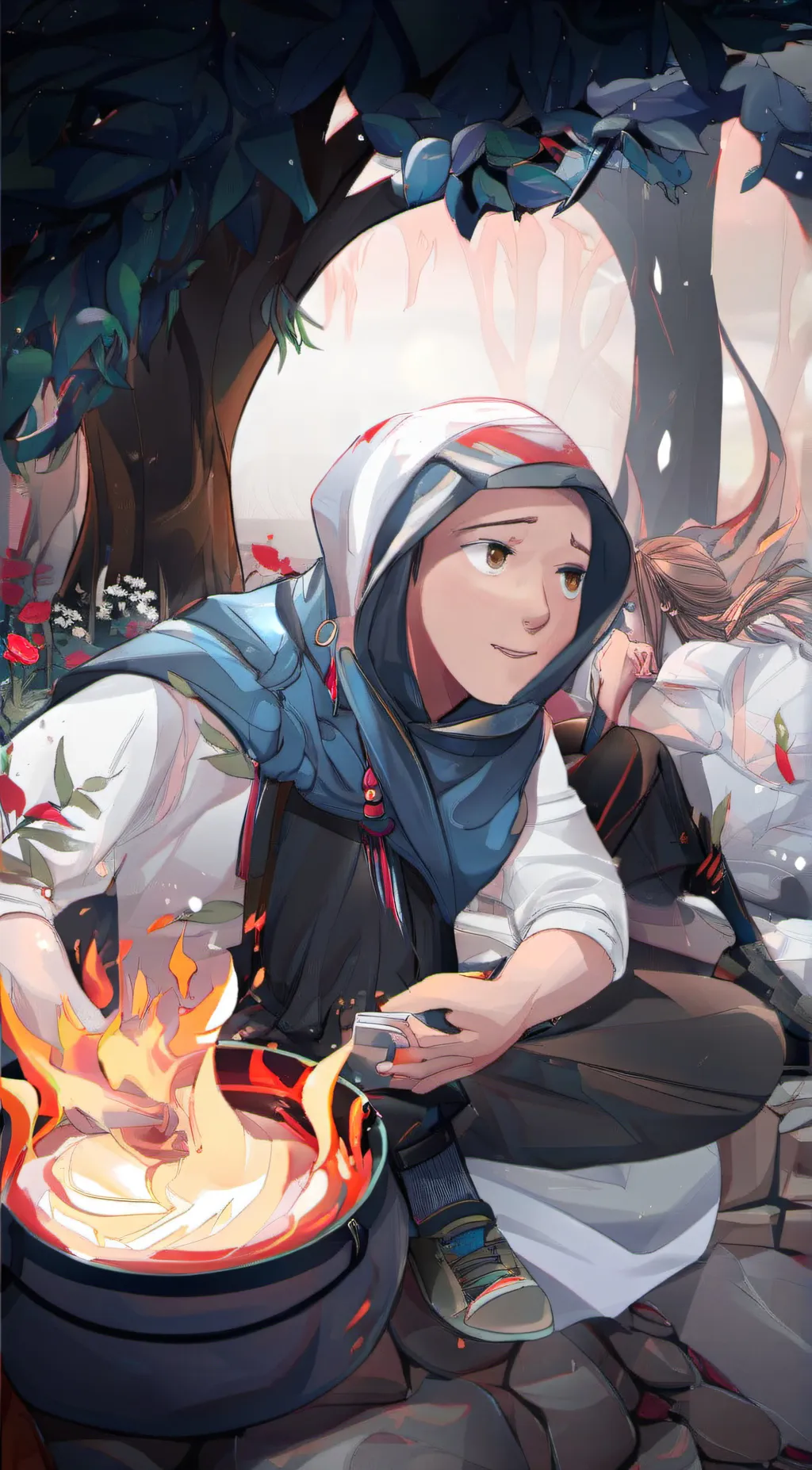 ai character: crazy woman background