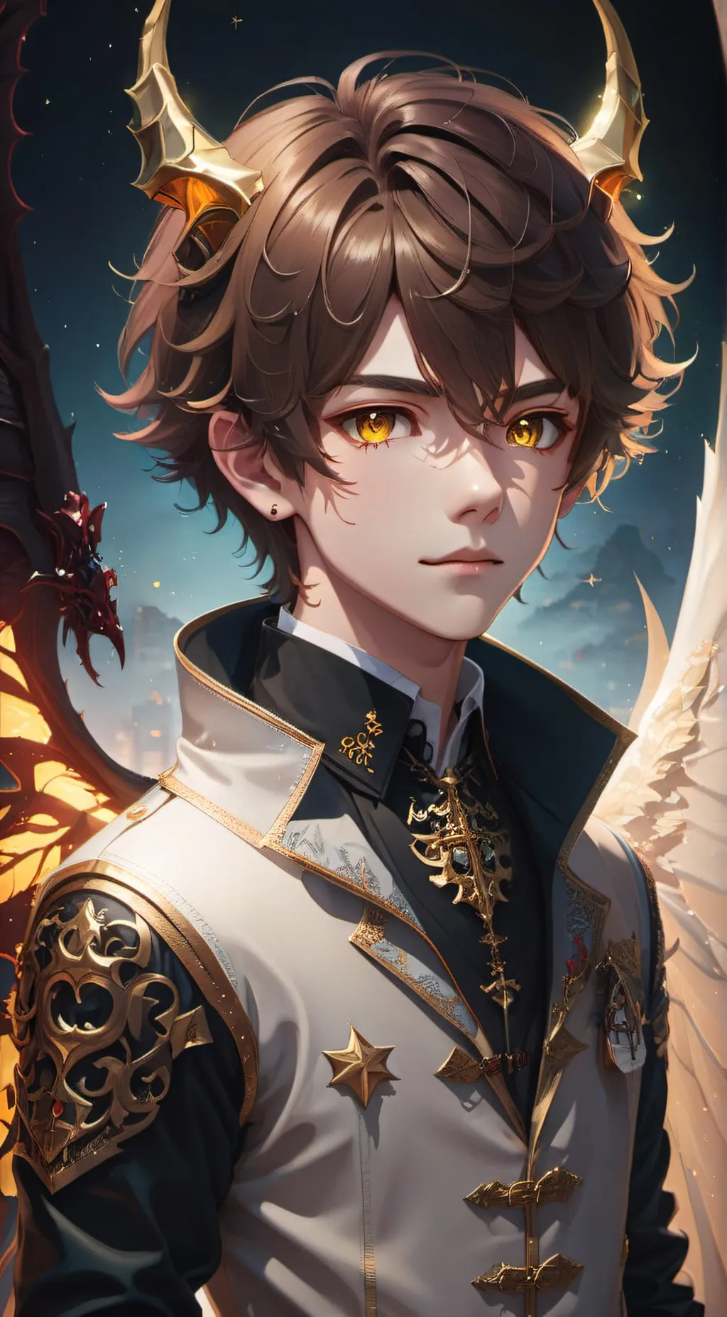 ai character: Fire background