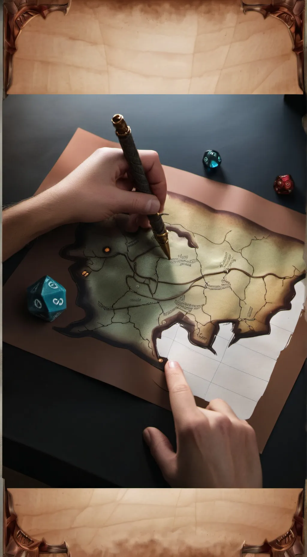 ai character: DND board background