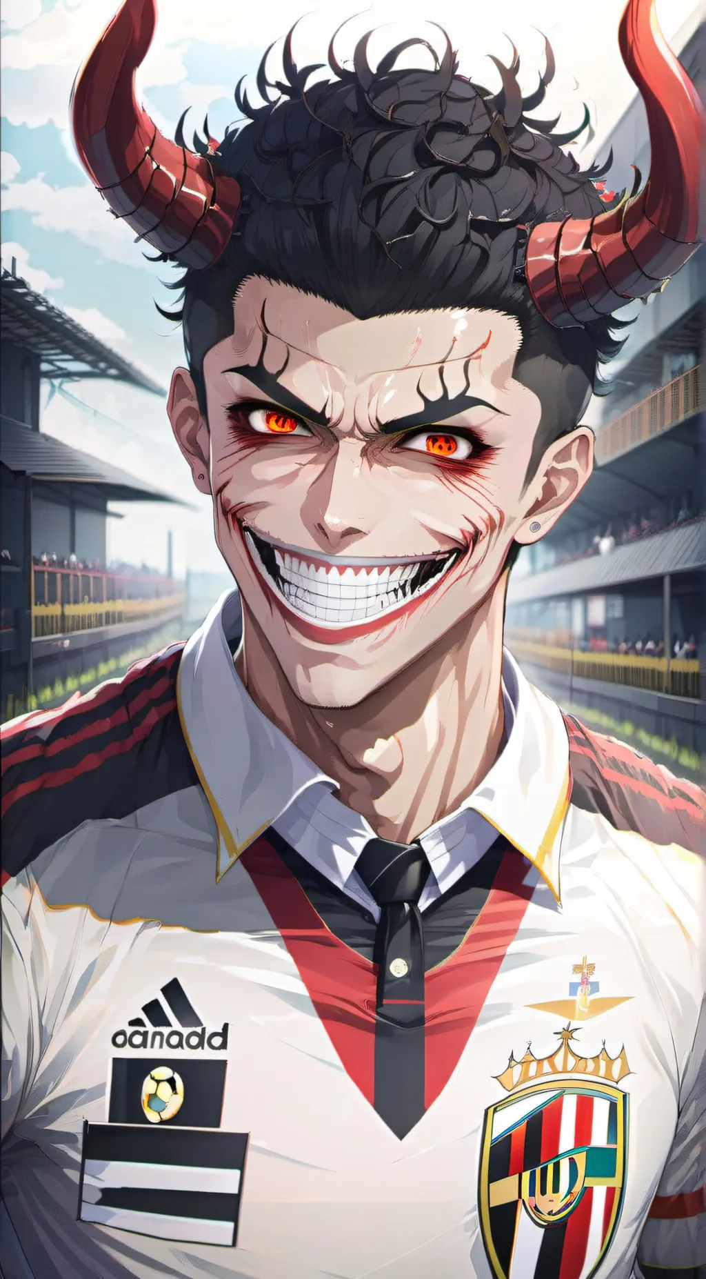 ai character:  DEVIL CR7 background