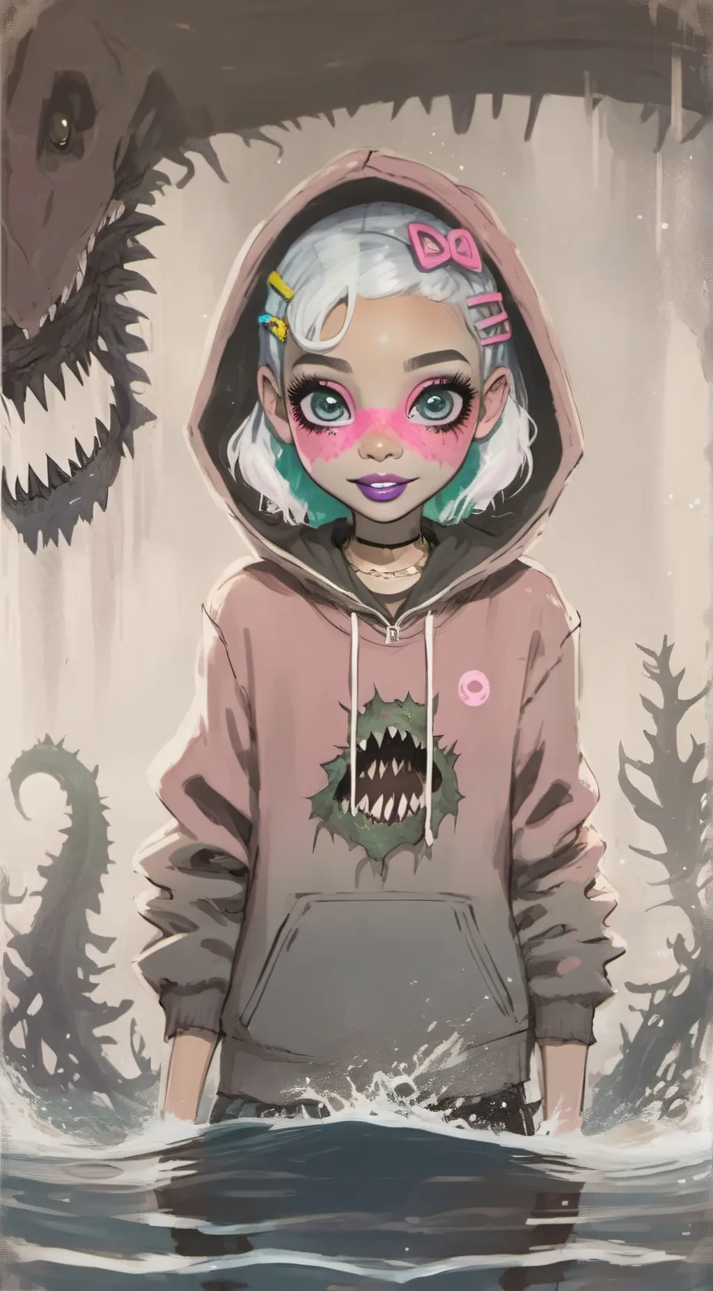 ai character: Lagoona Blue Fish background