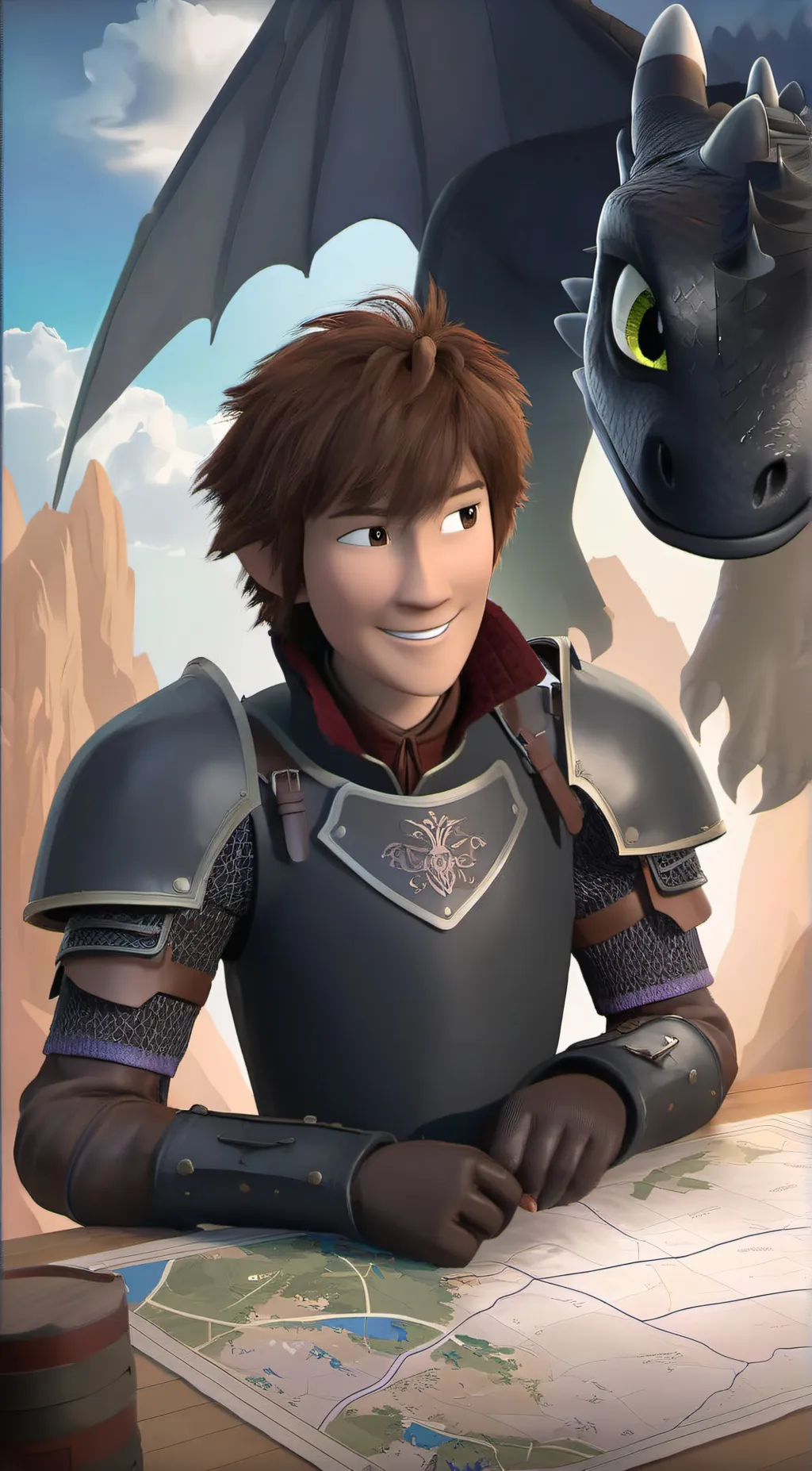 ai character: hiccup and friends background
