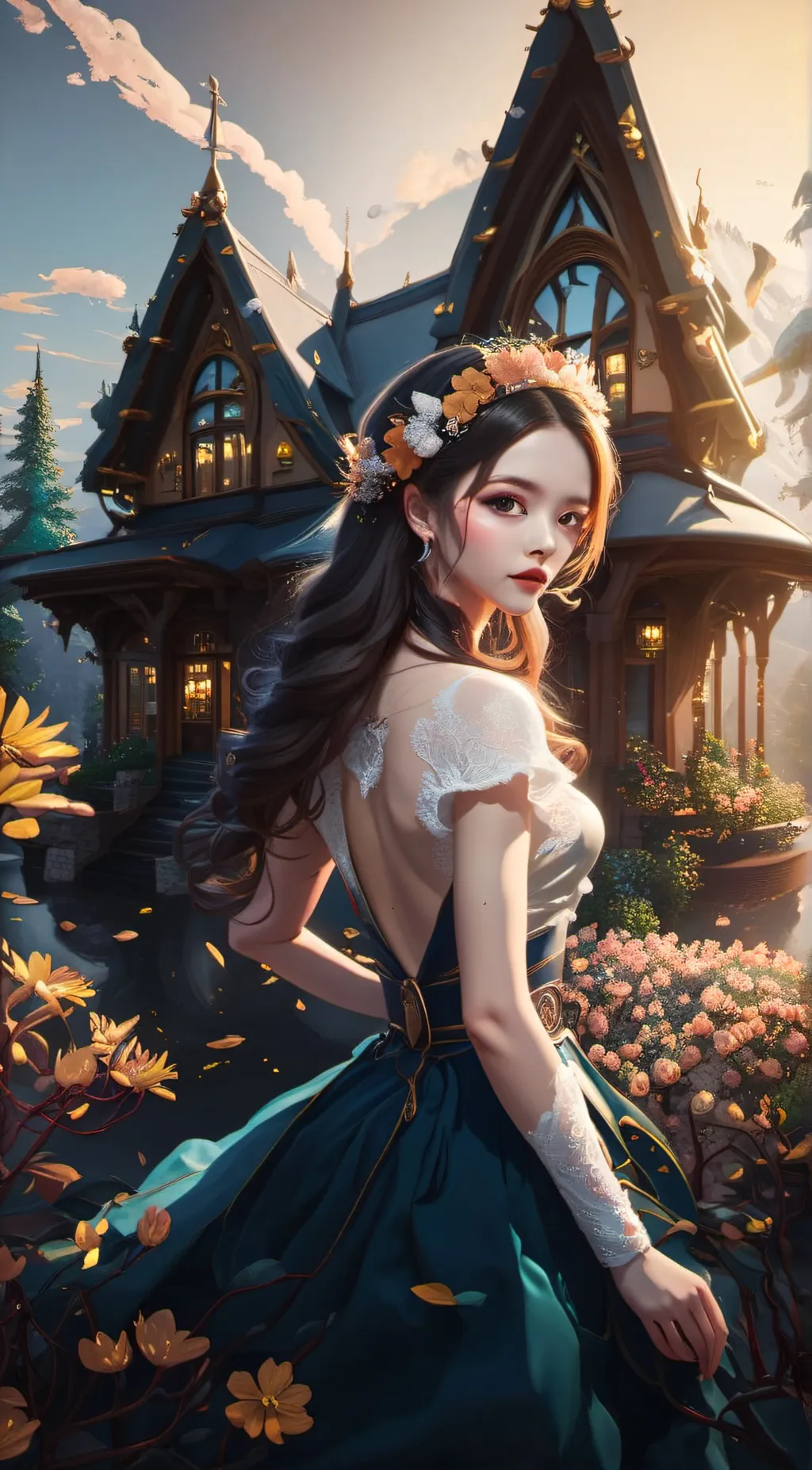 ai character: Lily Eden lady  background