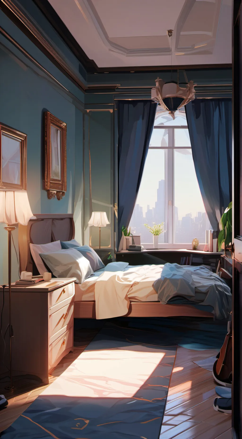 ai character: Sleep over background