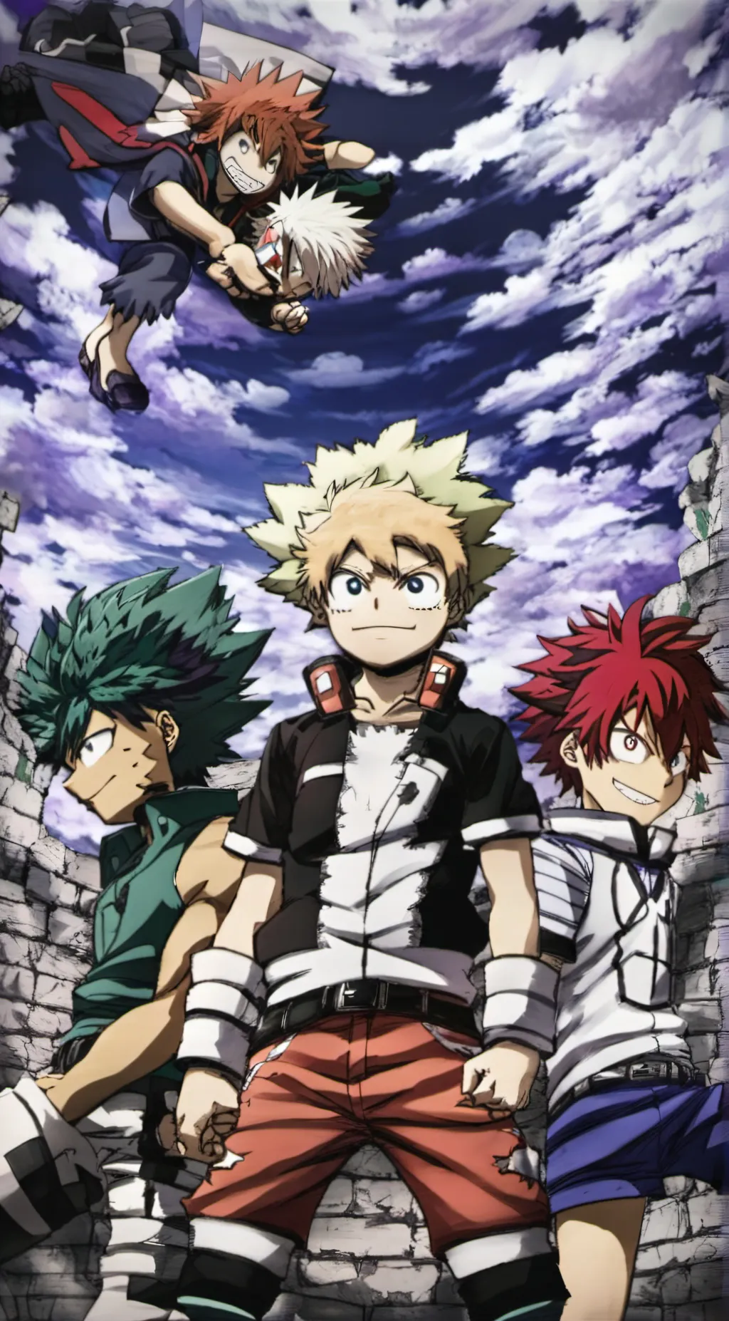 ai character: Bakugo,Shoto,Deku background