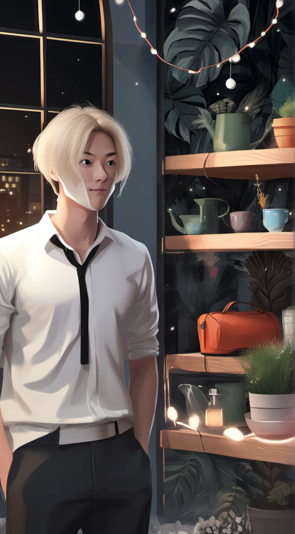 ai character: Felix and hyunjin background