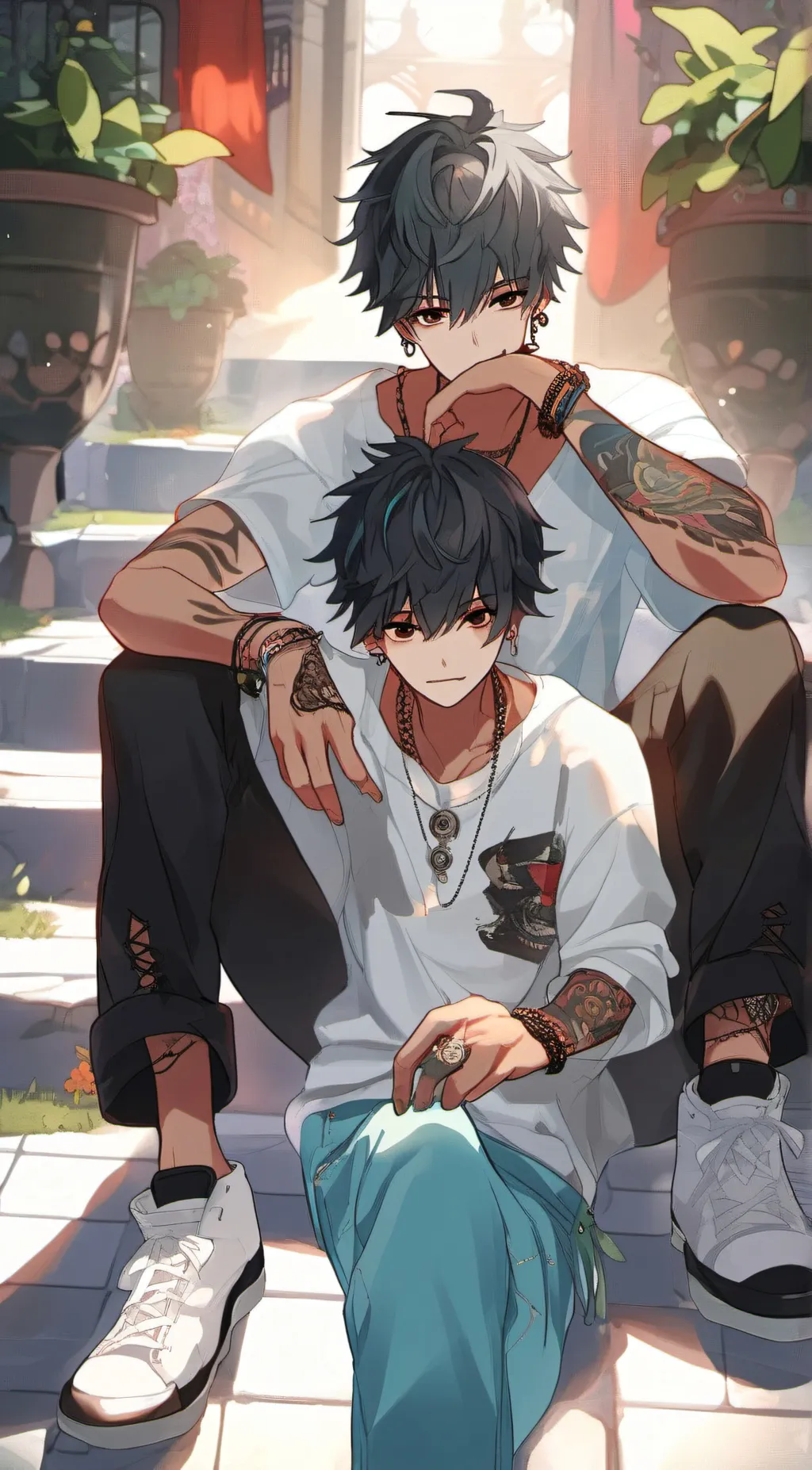 ai character: Liam and Asher background