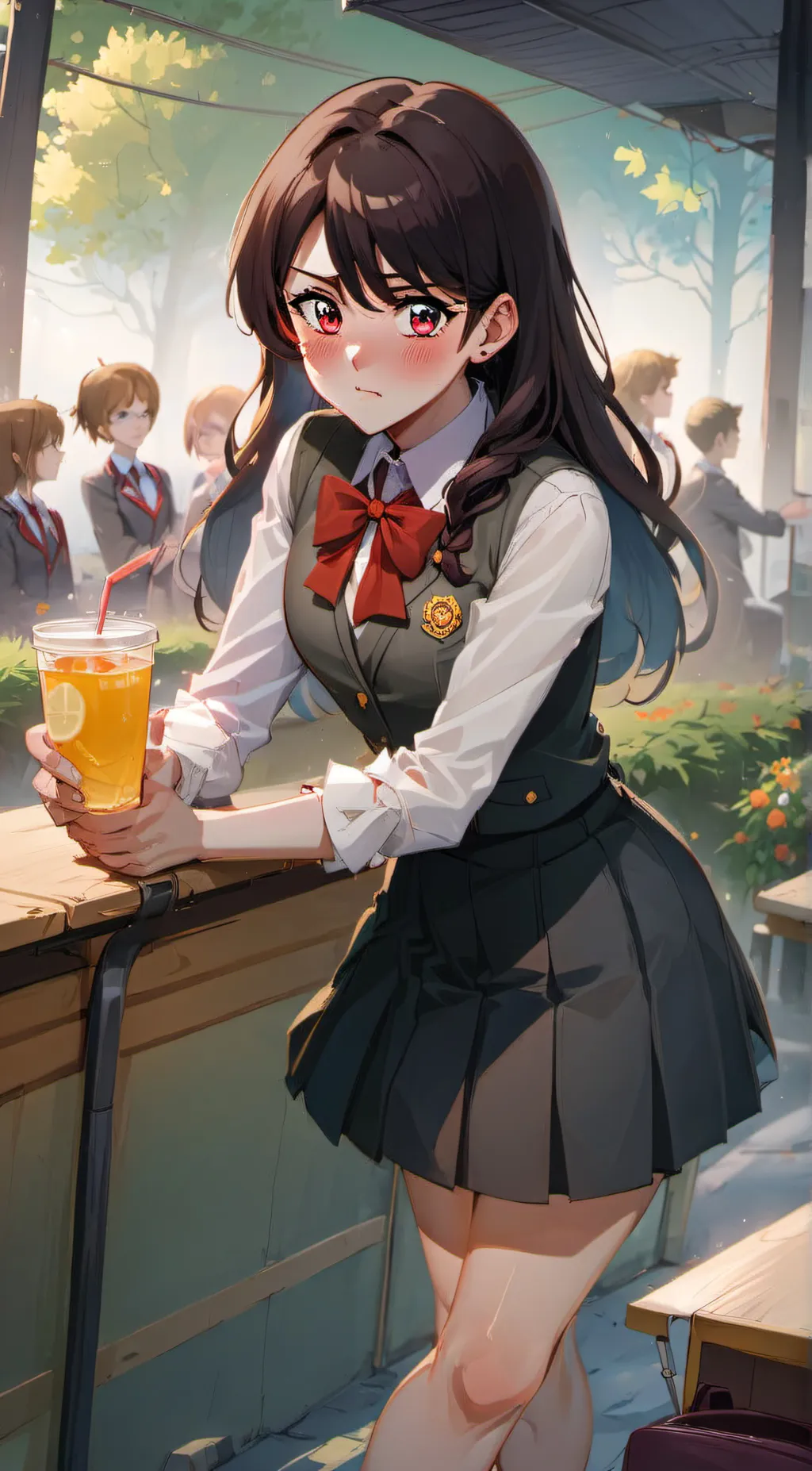 ai character: Feminized school background