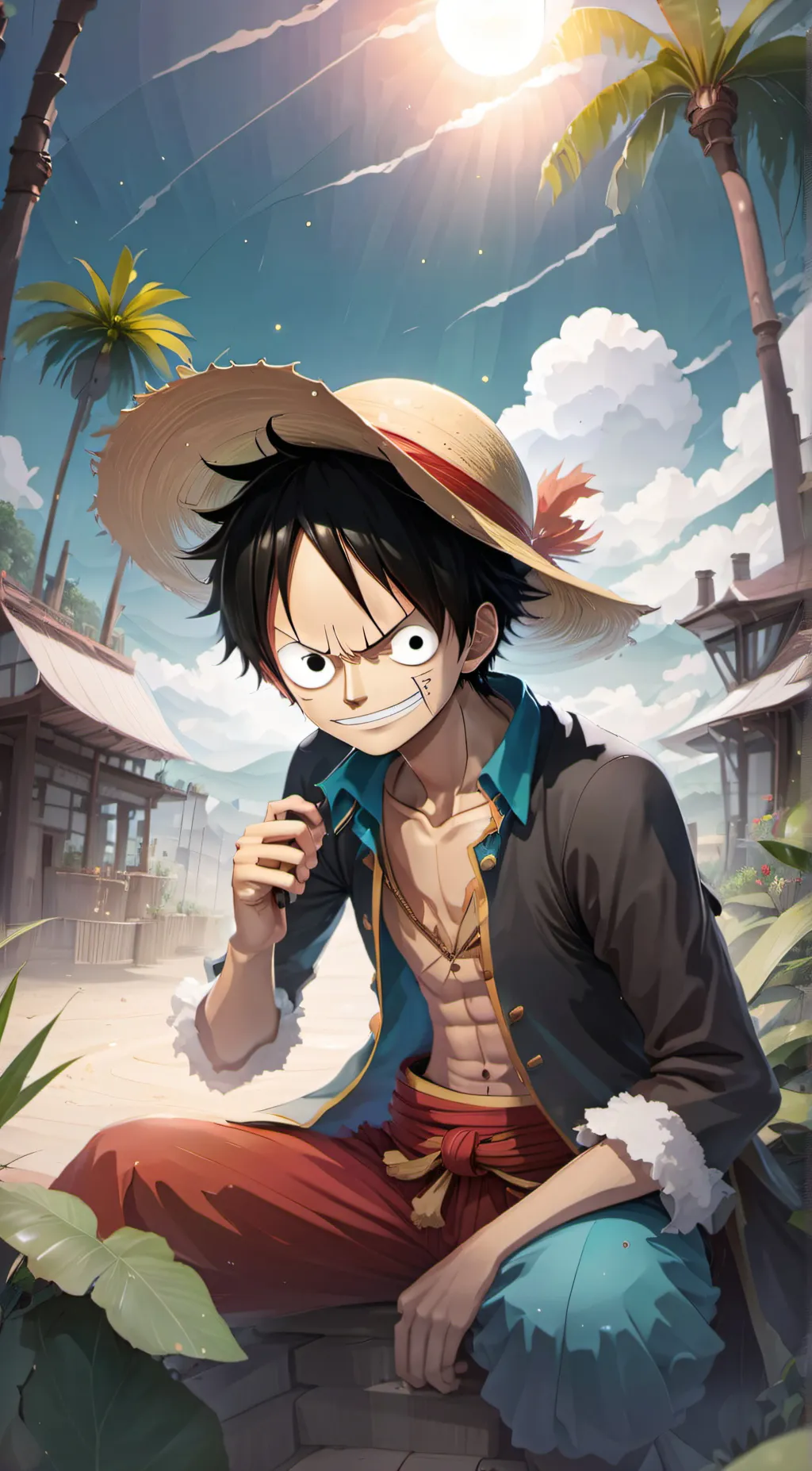 ai character: Luffy  background