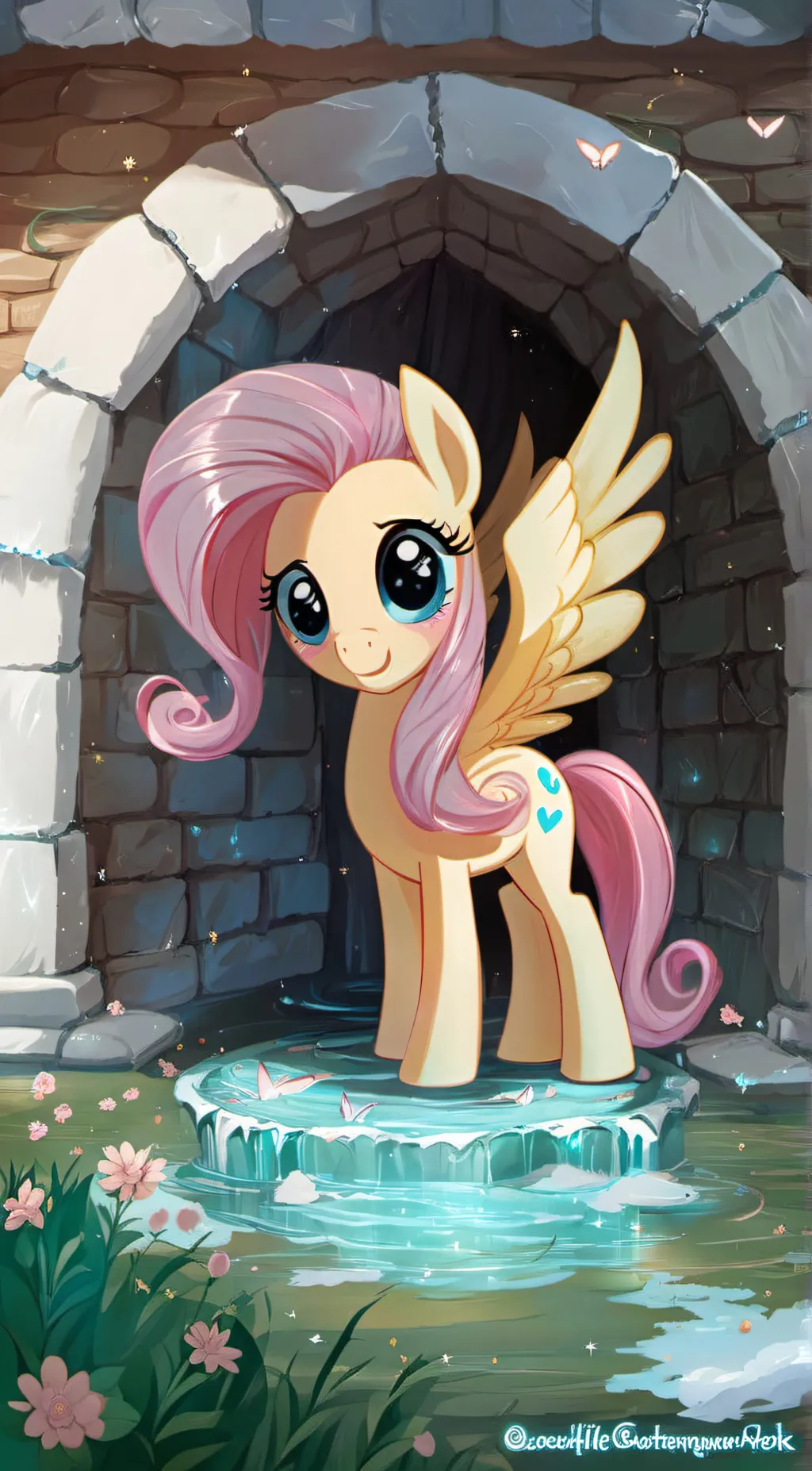 ai character: Fluttershy  background