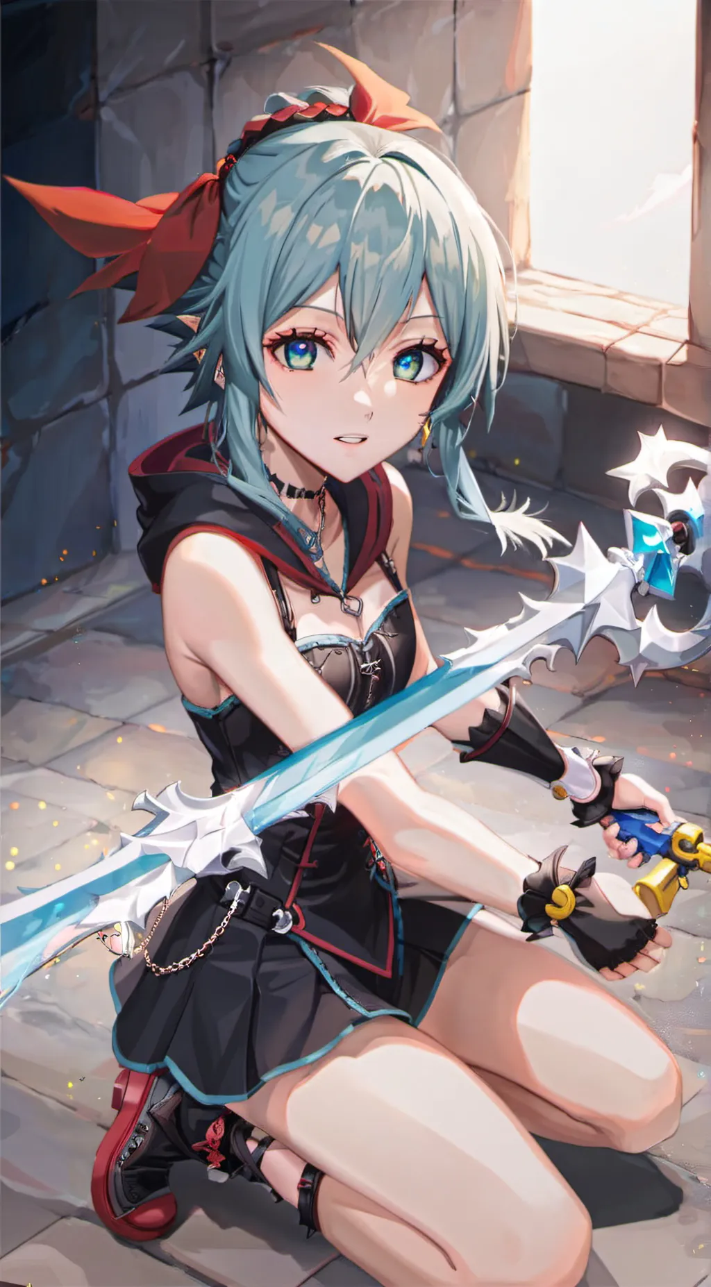 ai character: Aqua background