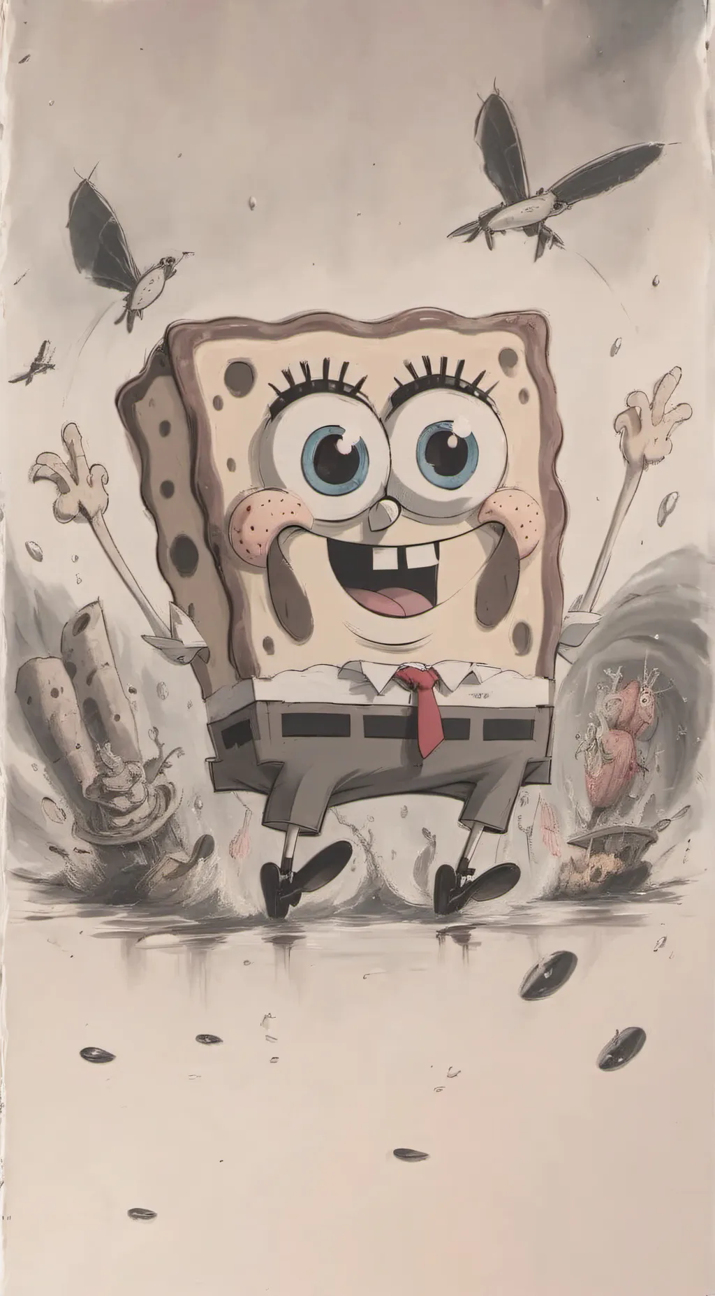 ai character: SpongeBob copy 😜😝🤪 background