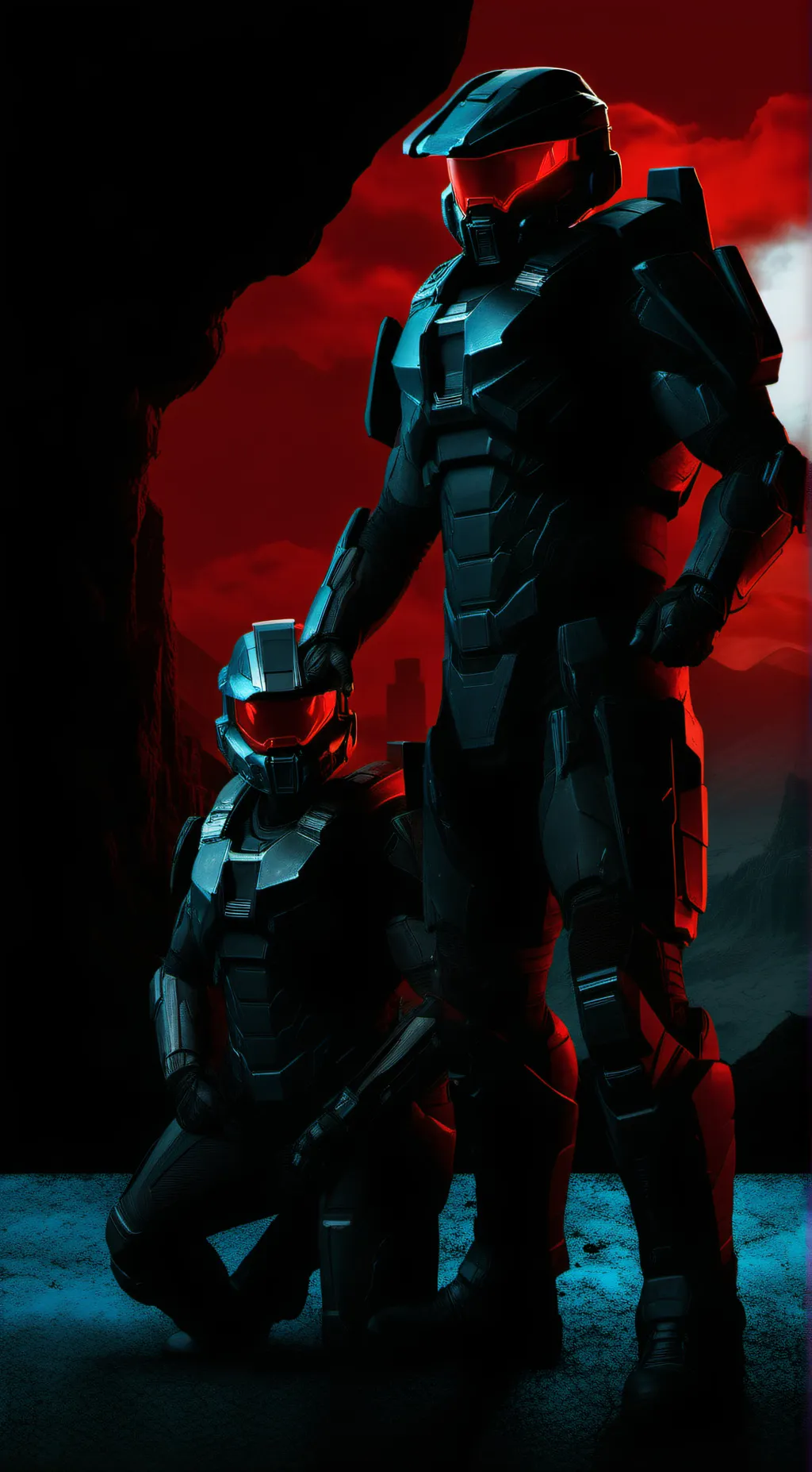 ai character: Riley and Thomas  background