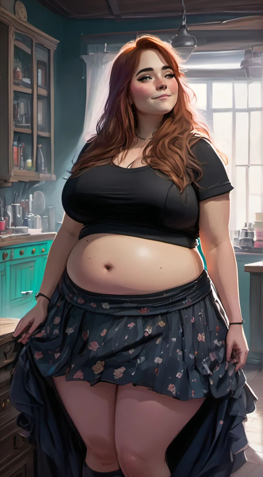 ai character: LilBatFacedGirl background