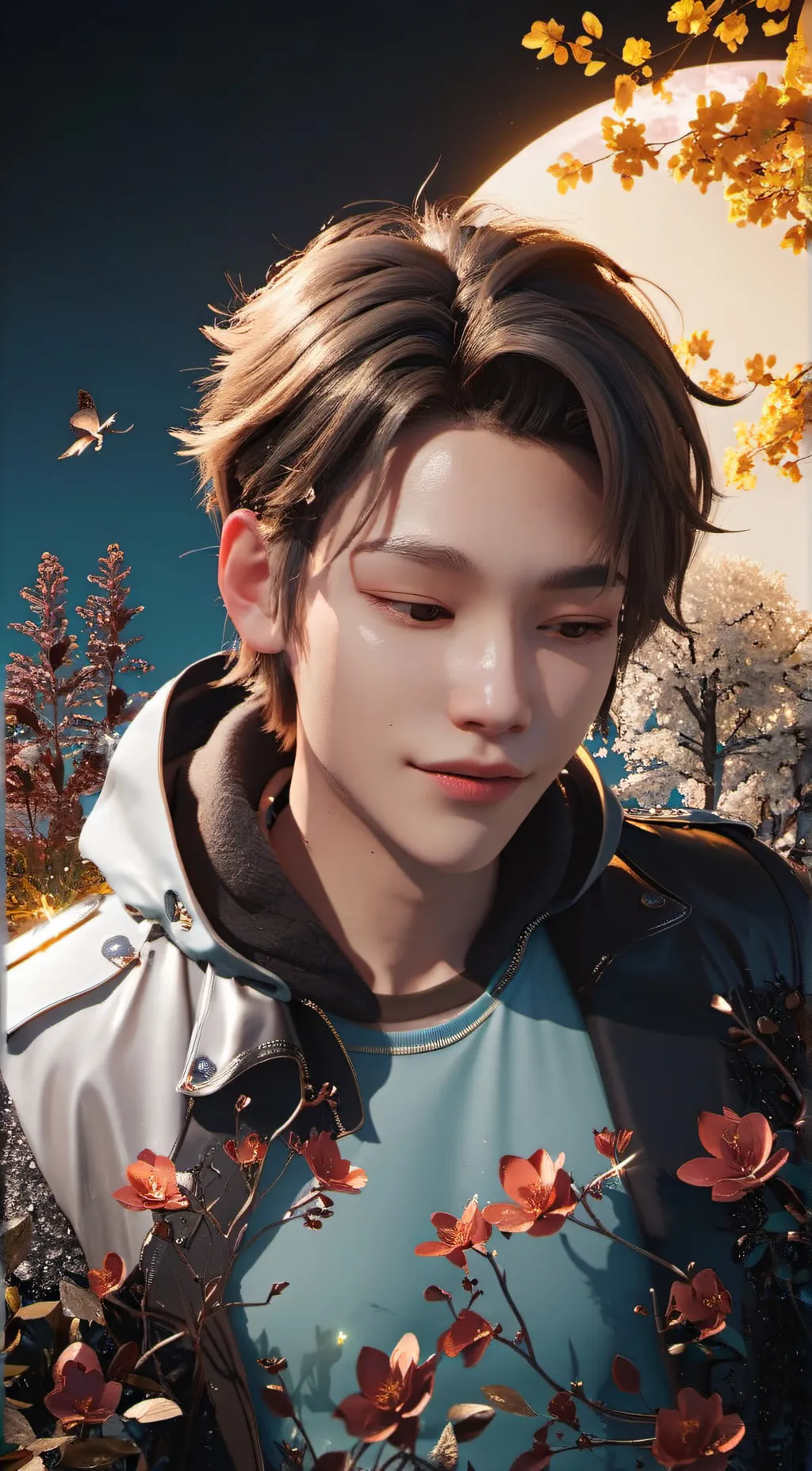 ai character: Felix and hyunjin background