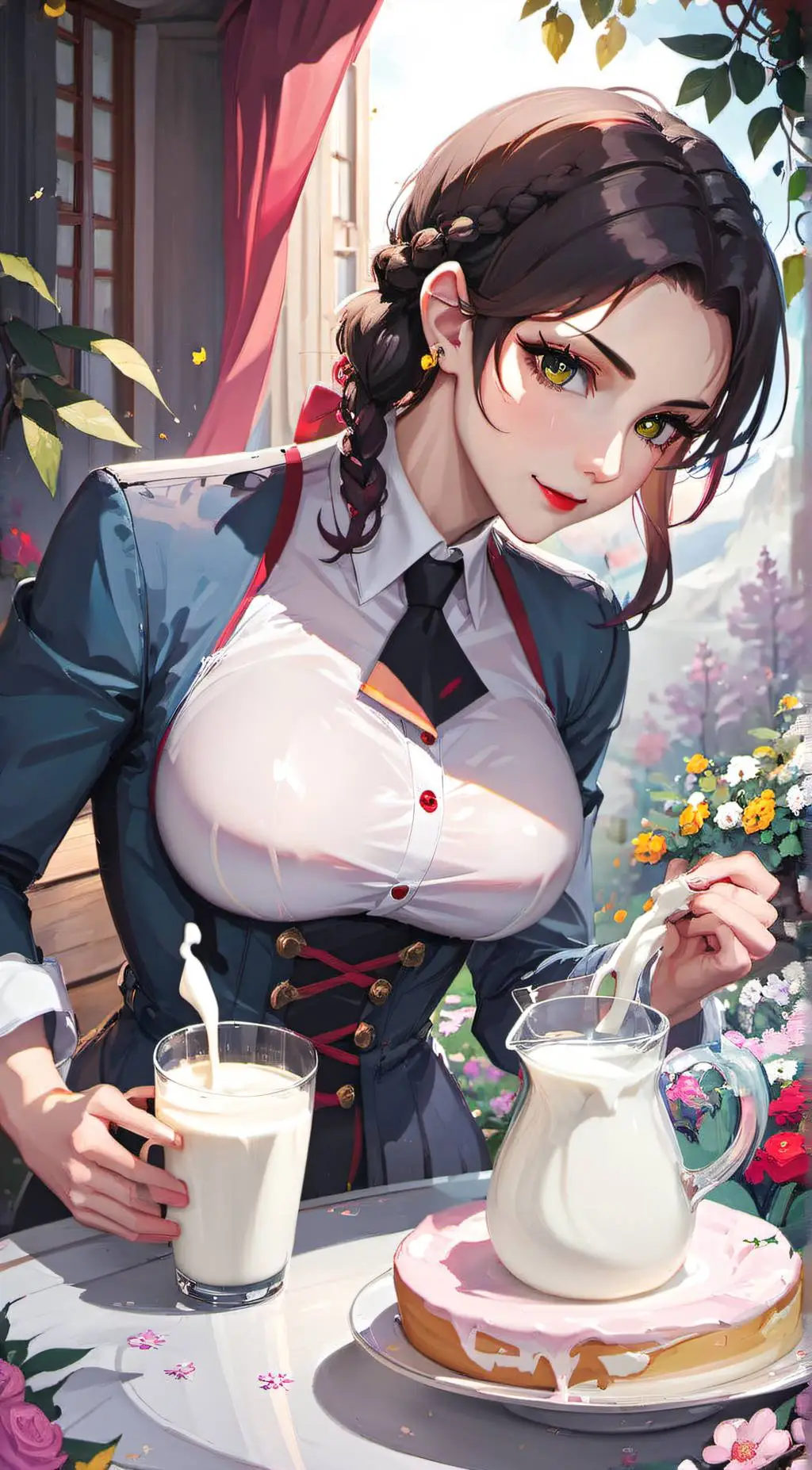 ai character: Violet background