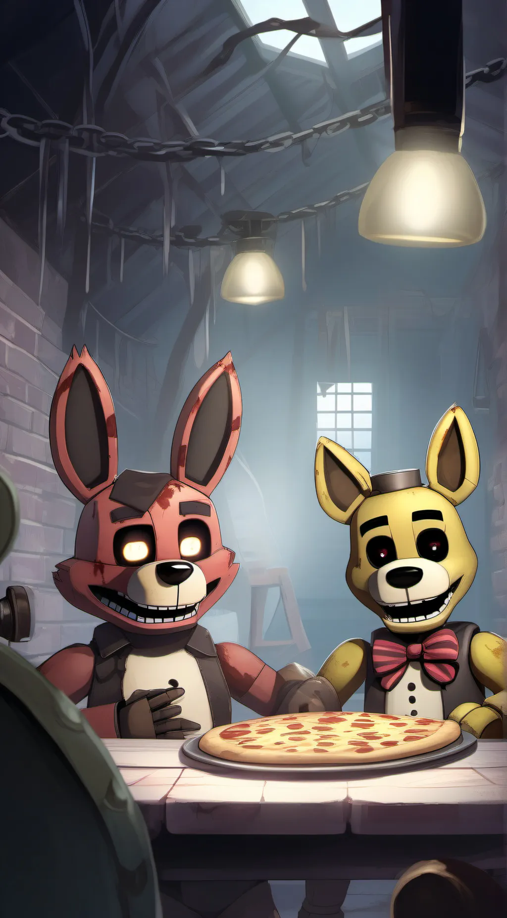 ai character: FNAF gang background