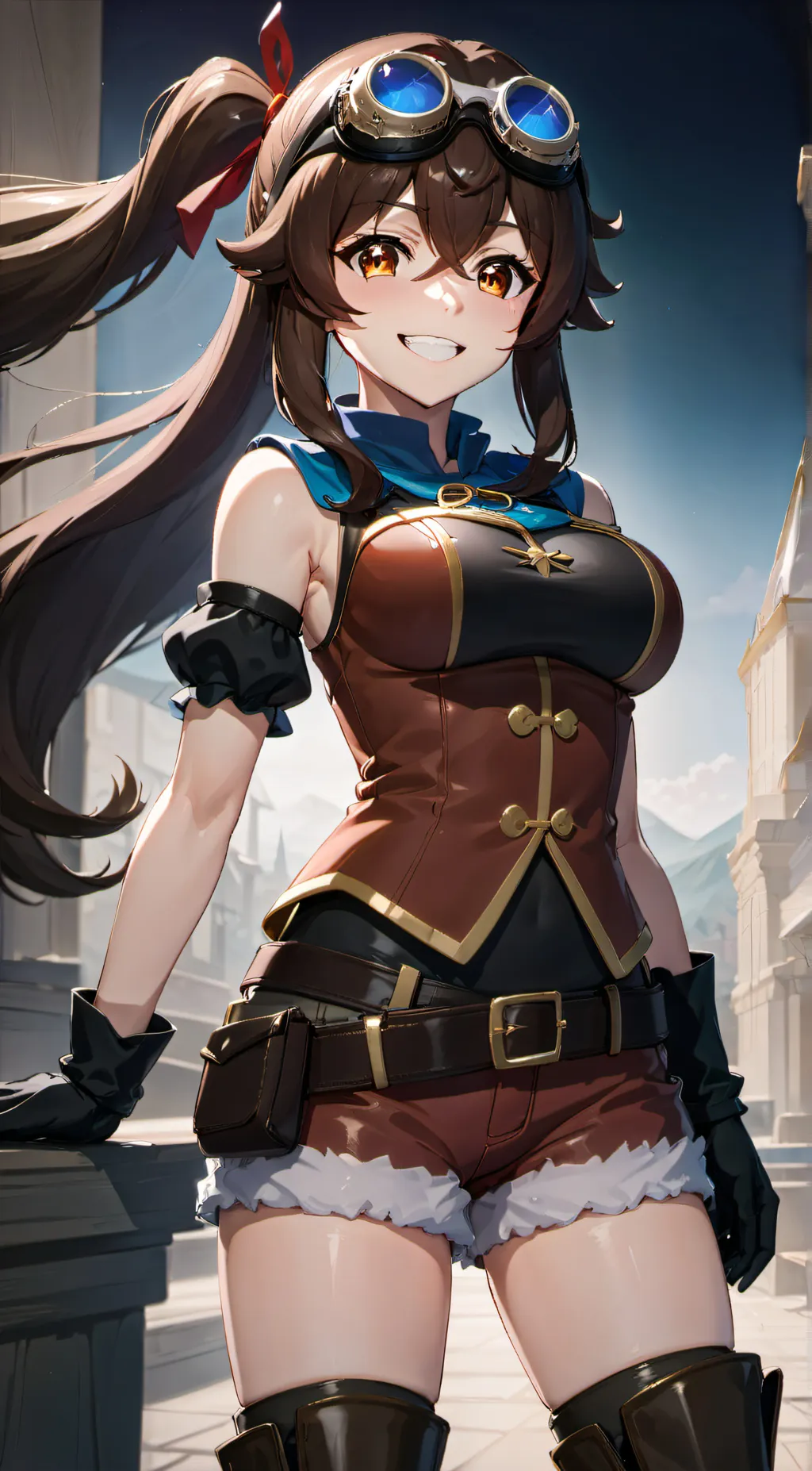 ai character: Amber background