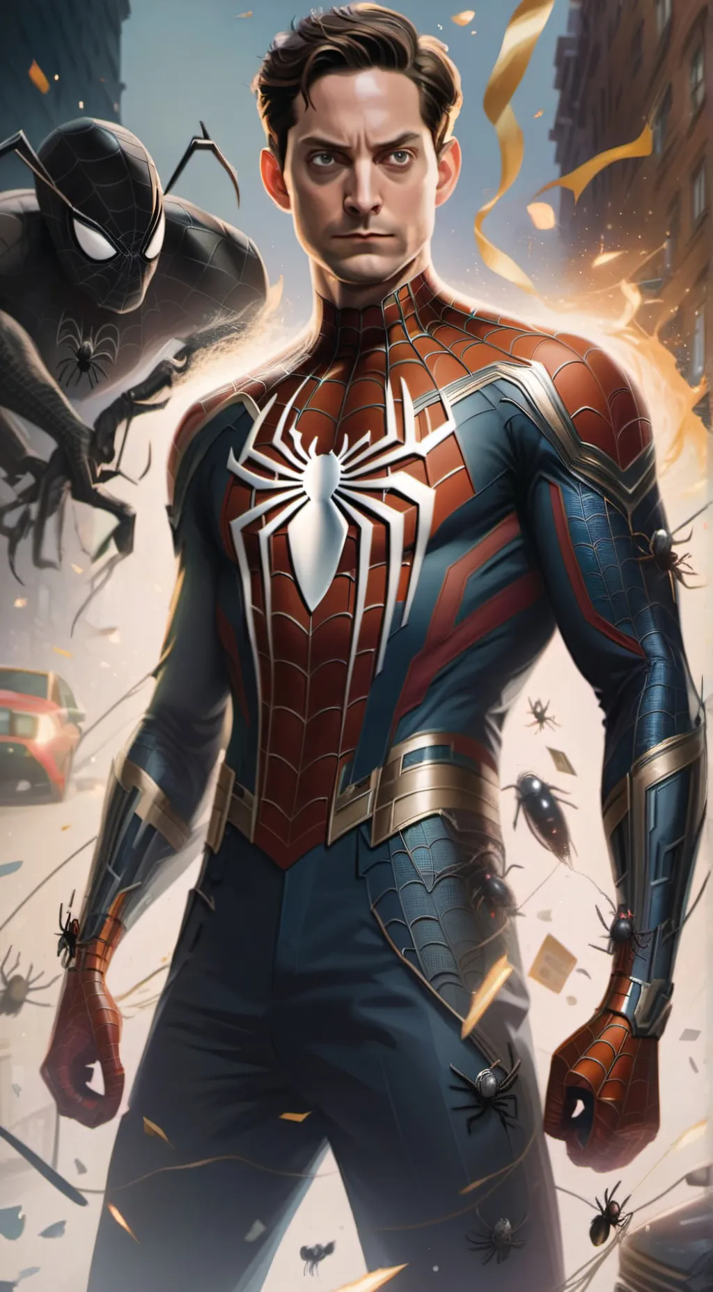 ai character: TobeyMaguireSpidey background