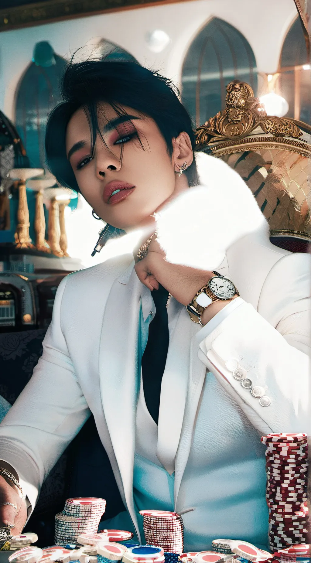 ai character: Hyunjin  background