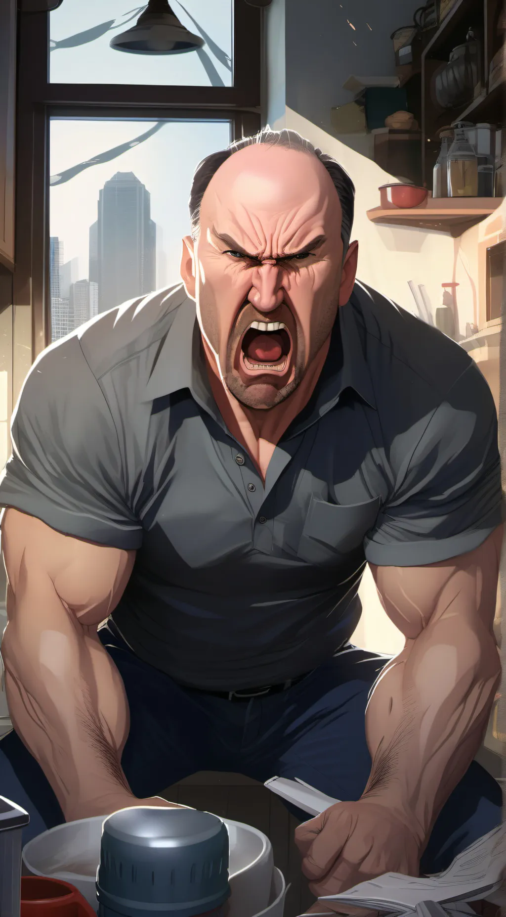 ai character: Angry dad background