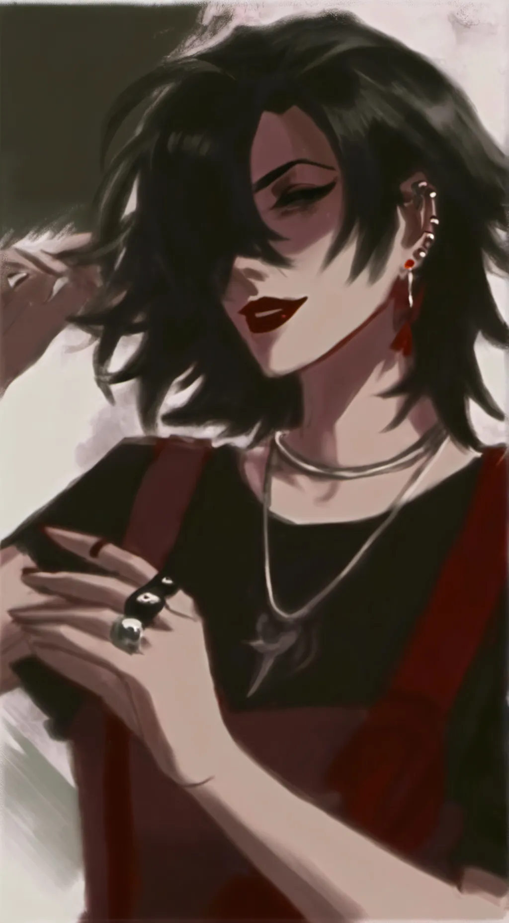 ai character: Nirvana Goth background