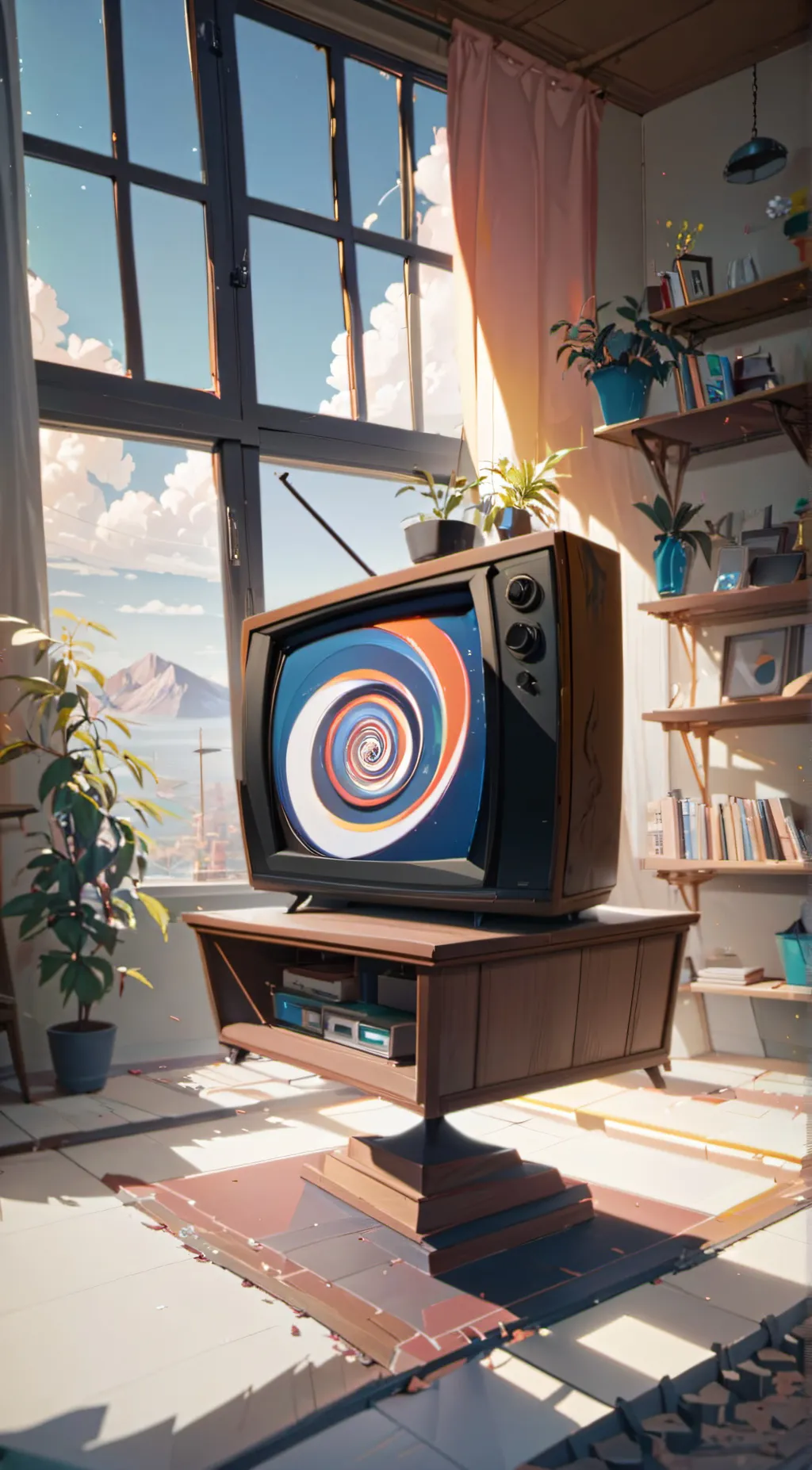 ai character: Tv background