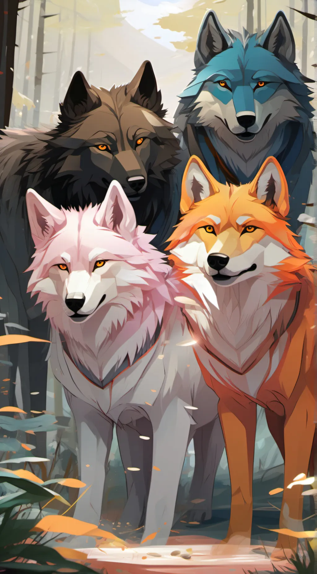 ai character: wolf pack  background