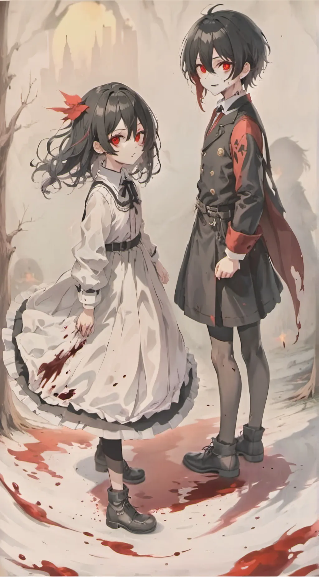 ai character: Amy and Alice  background