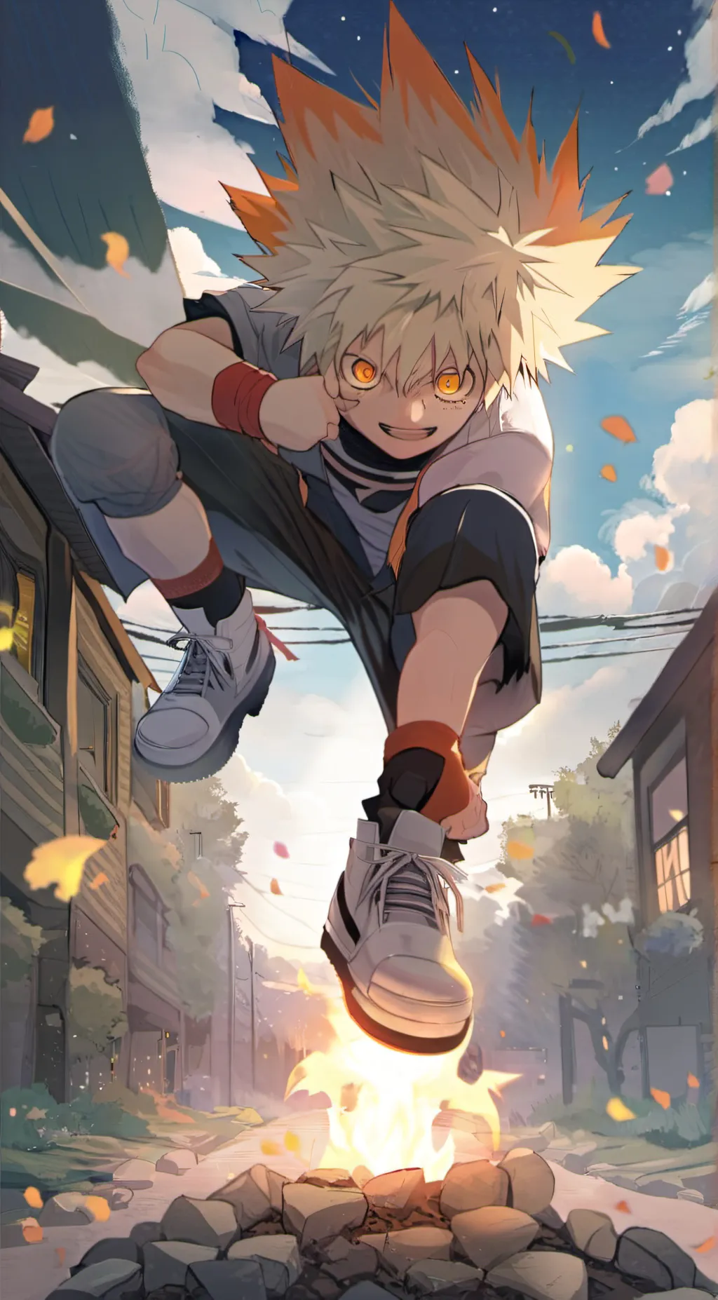 ai character: Child Bakugo  background