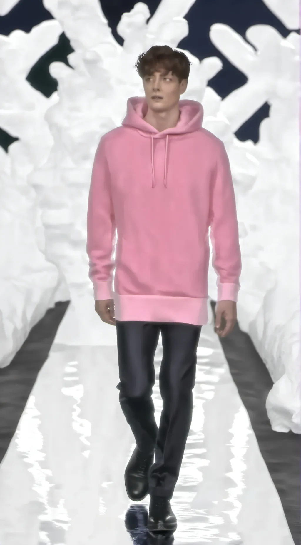 ai character: Pink hoodie background