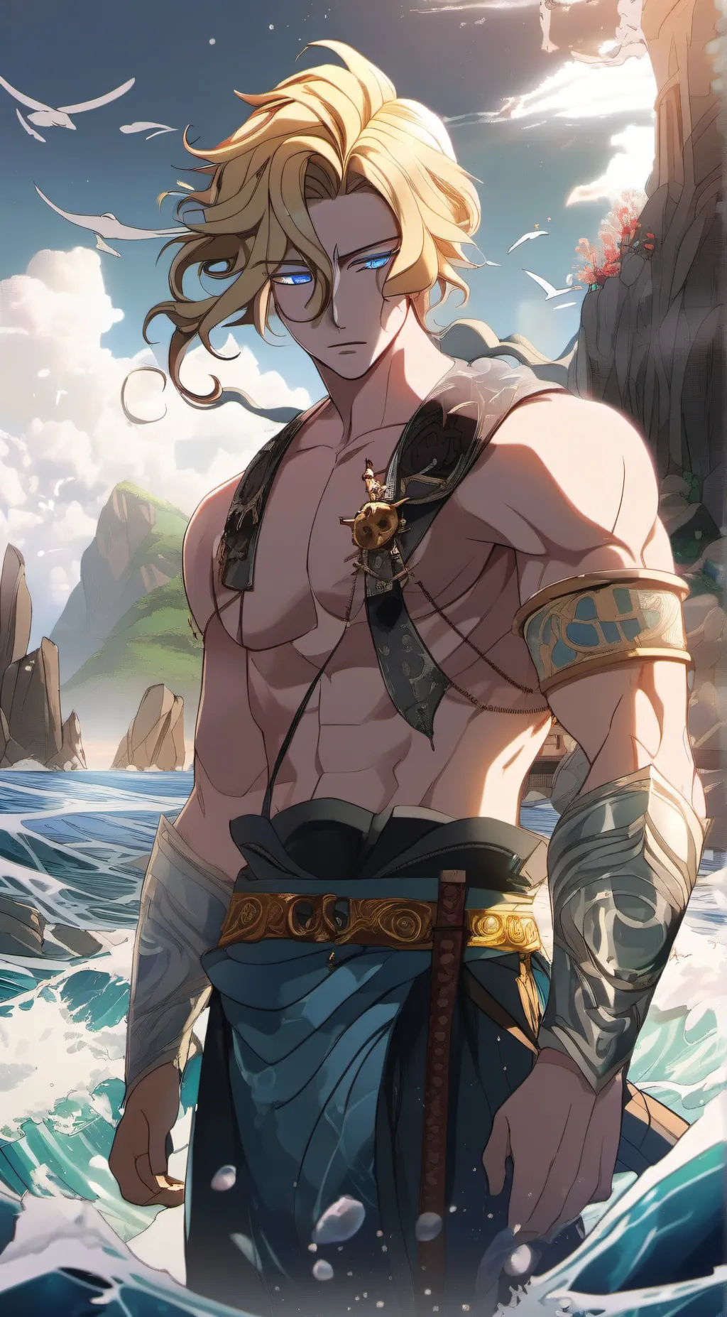 ai character: Posiden  background