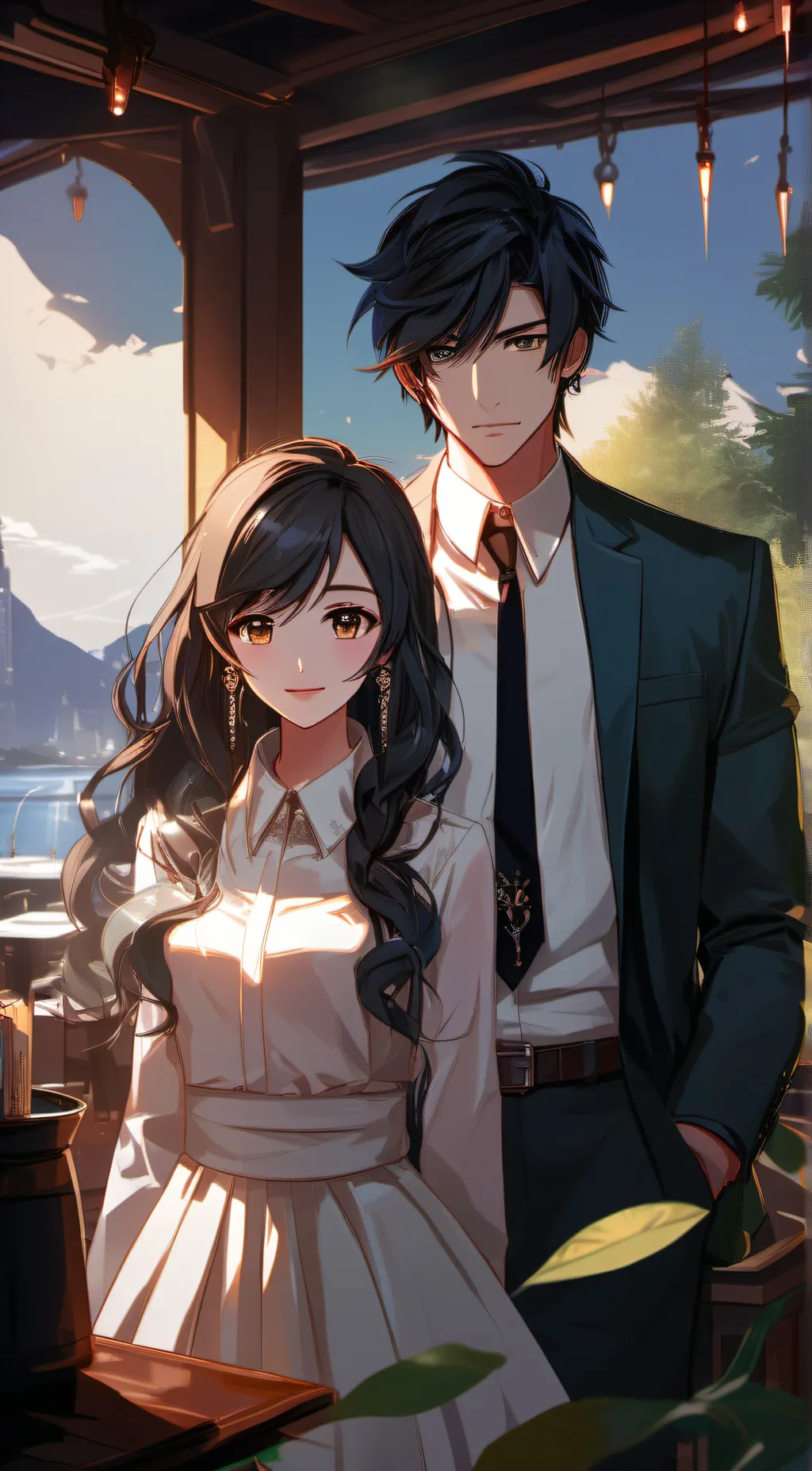 ai character: >Blair and blake< background
