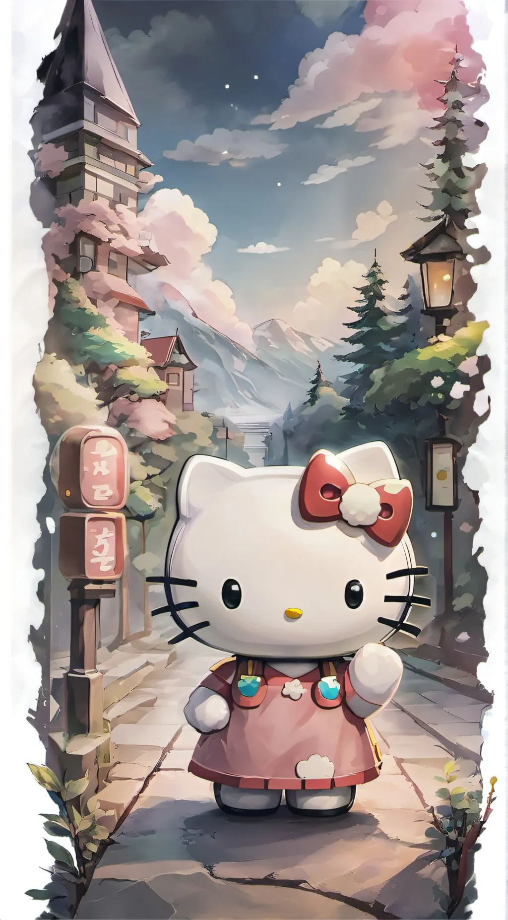 ai character: hello kitty 🎀 background