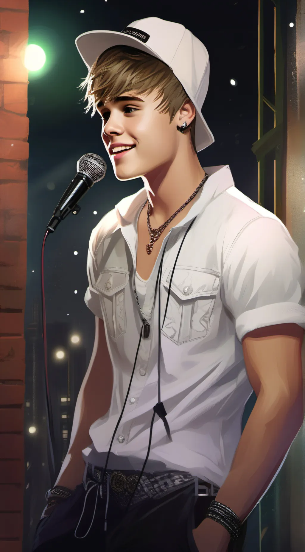 ai character: Justin Bieber background