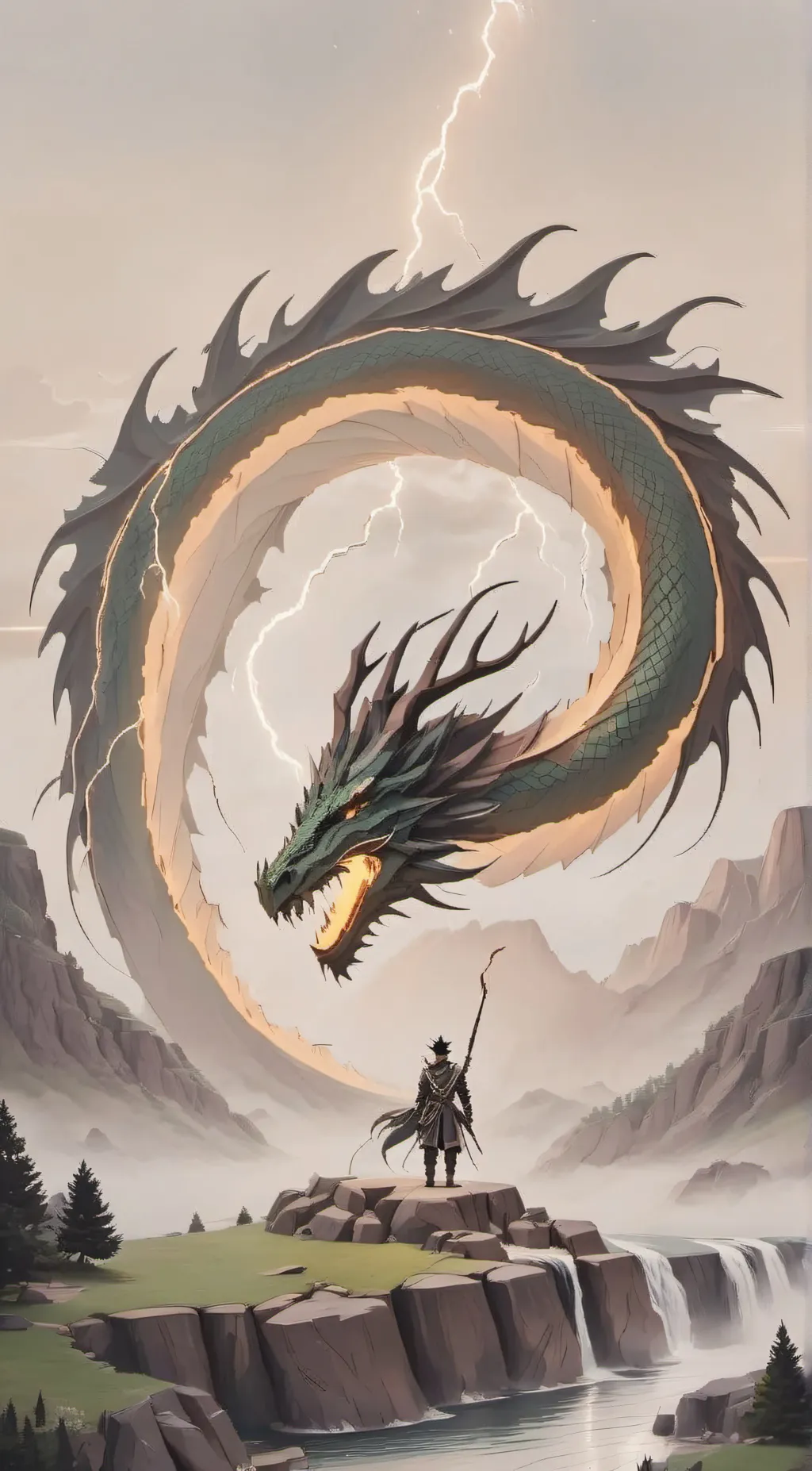 ai character: dragon of lightnig background