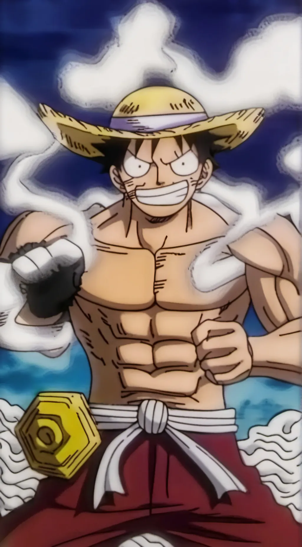 ai character: Luffy gear 5/1 background
