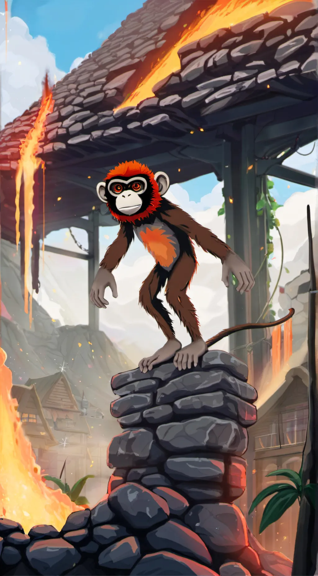 ai character: Lava monkey (Gtag) background