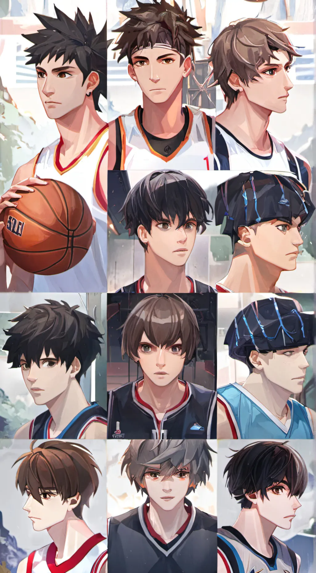 ai character: Basketball boys  background