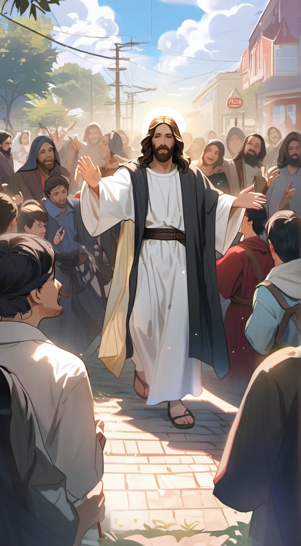 ai character: JESUS LOVES YOU background