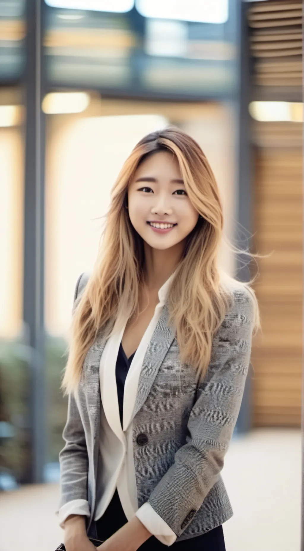 ai character: April Kwon  background