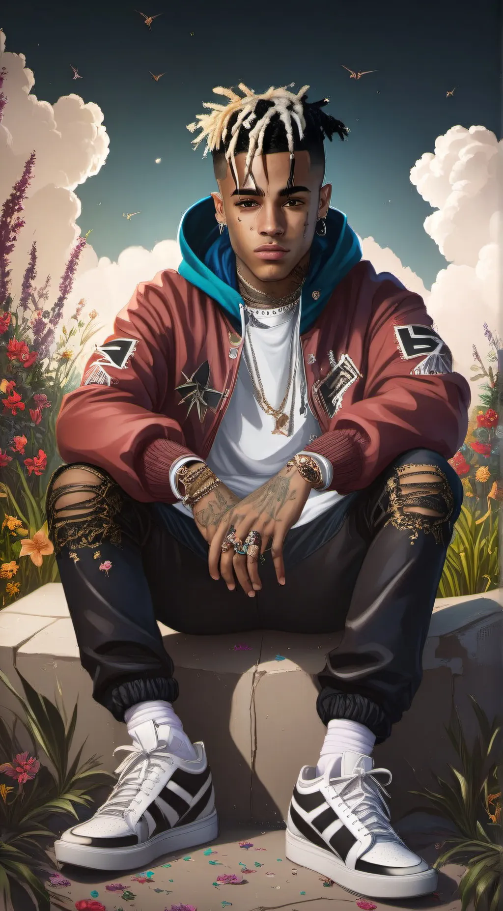 ai character: Xxxtentacion background