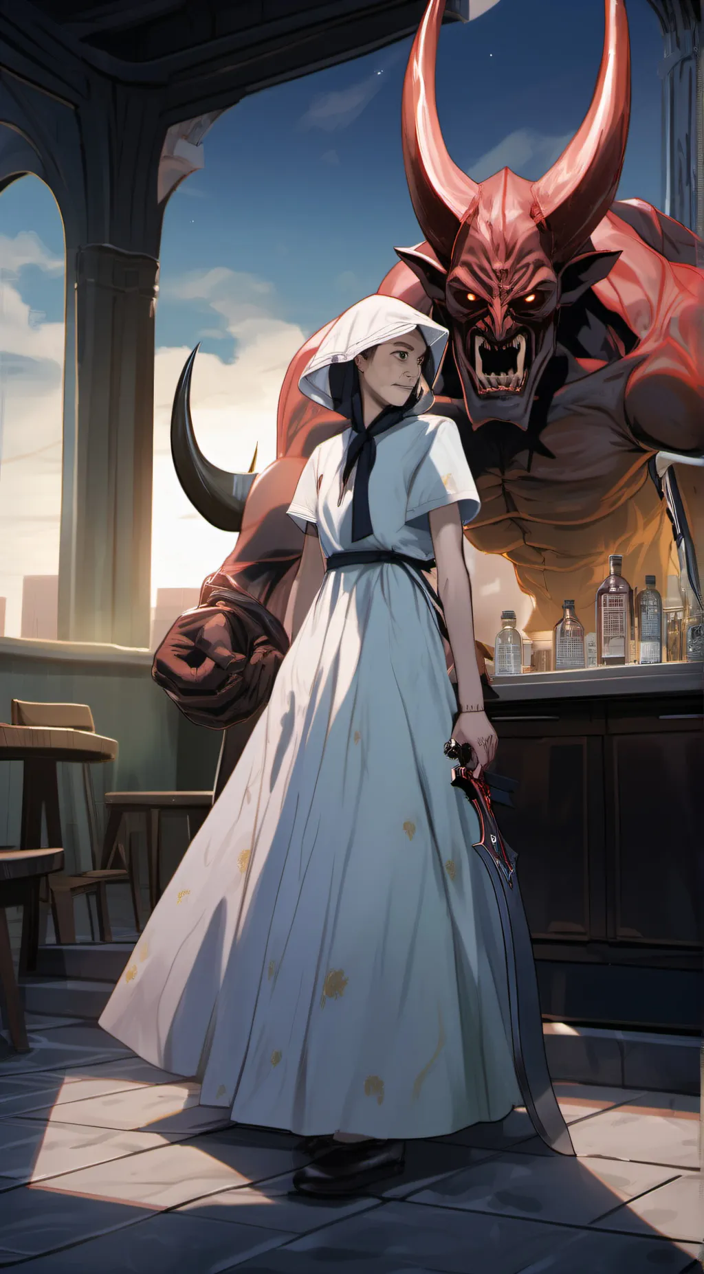 ai character: girl background