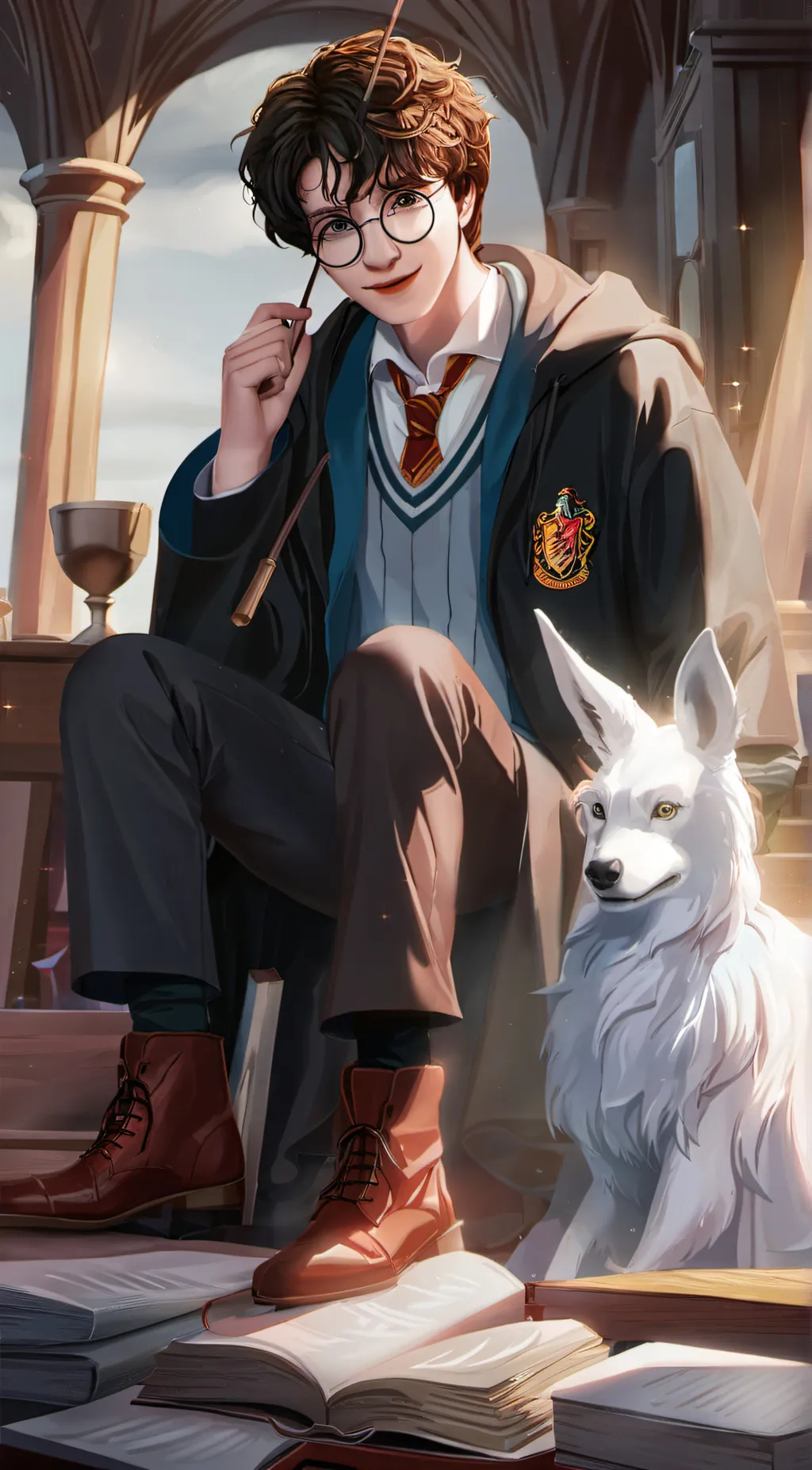 ai character: Harry Potter  background