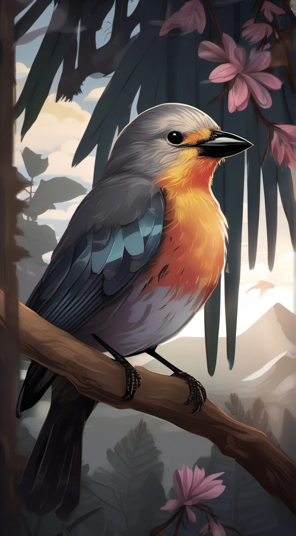 ai character: bird background