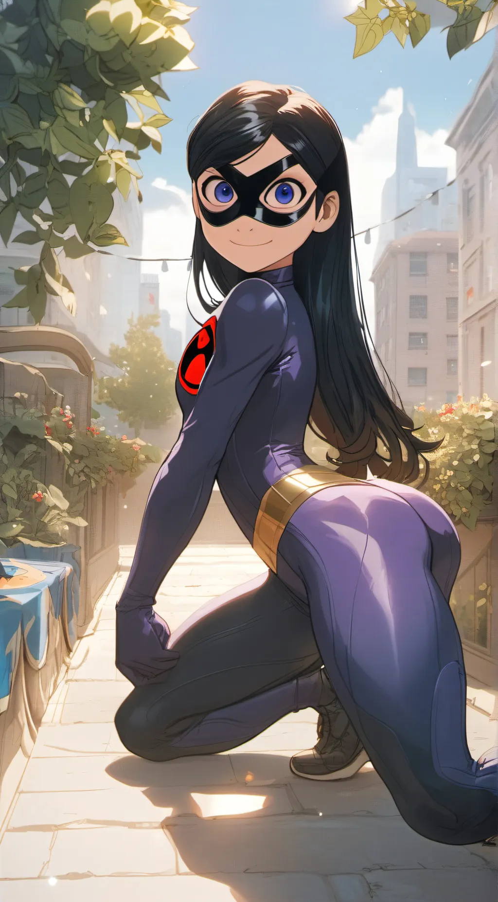 ai character: Violet Parr  background