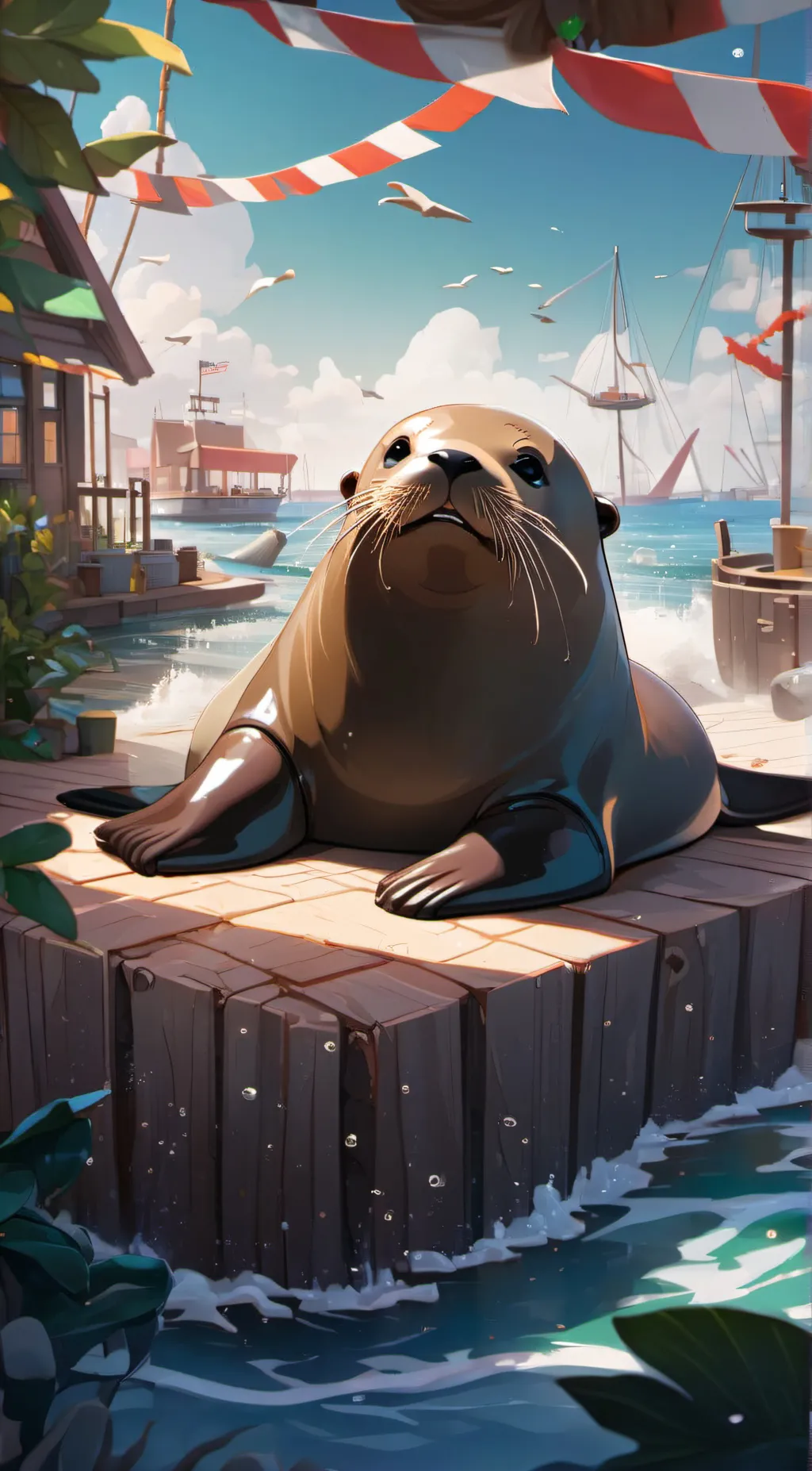 ai character: sea lion background
